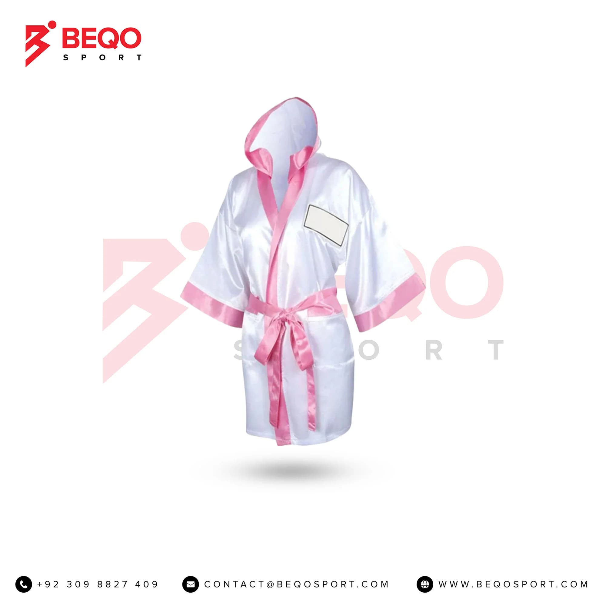 Men's White and Pink Boxing Gowns