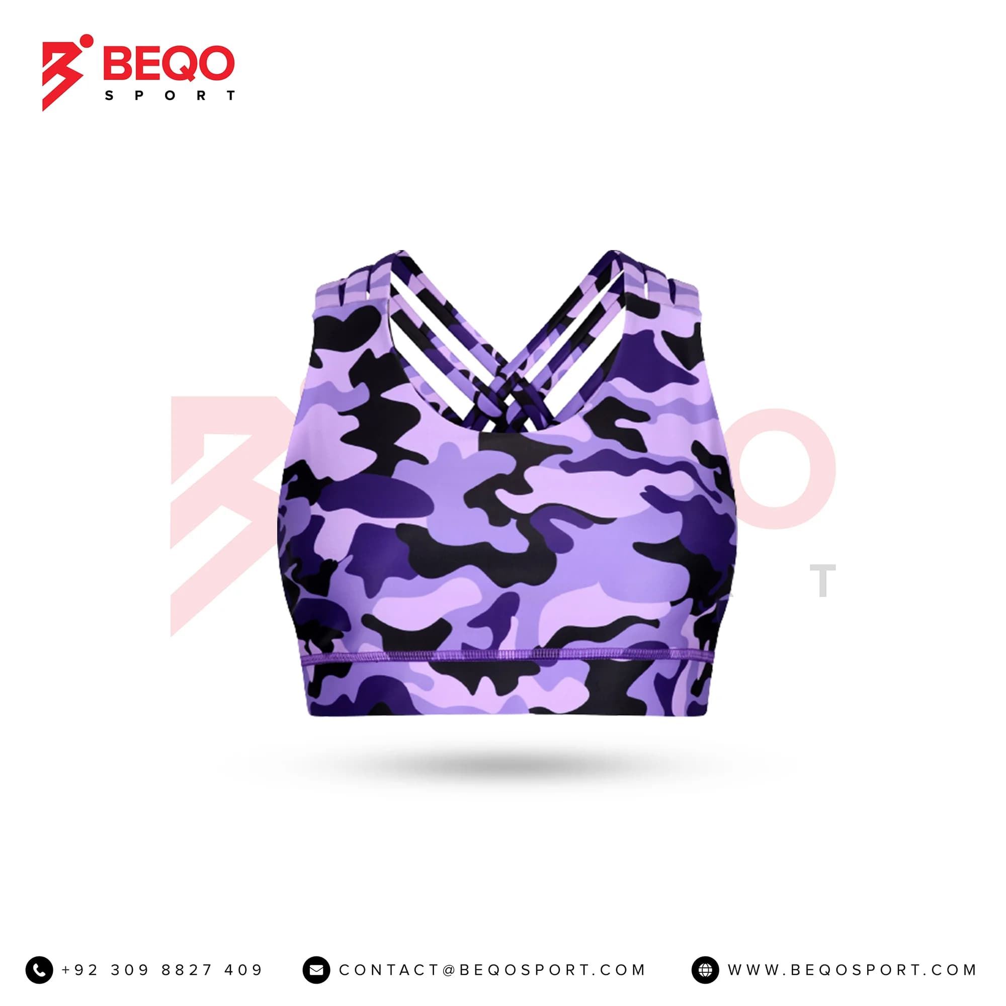 Monochrome Camo Sport Bras