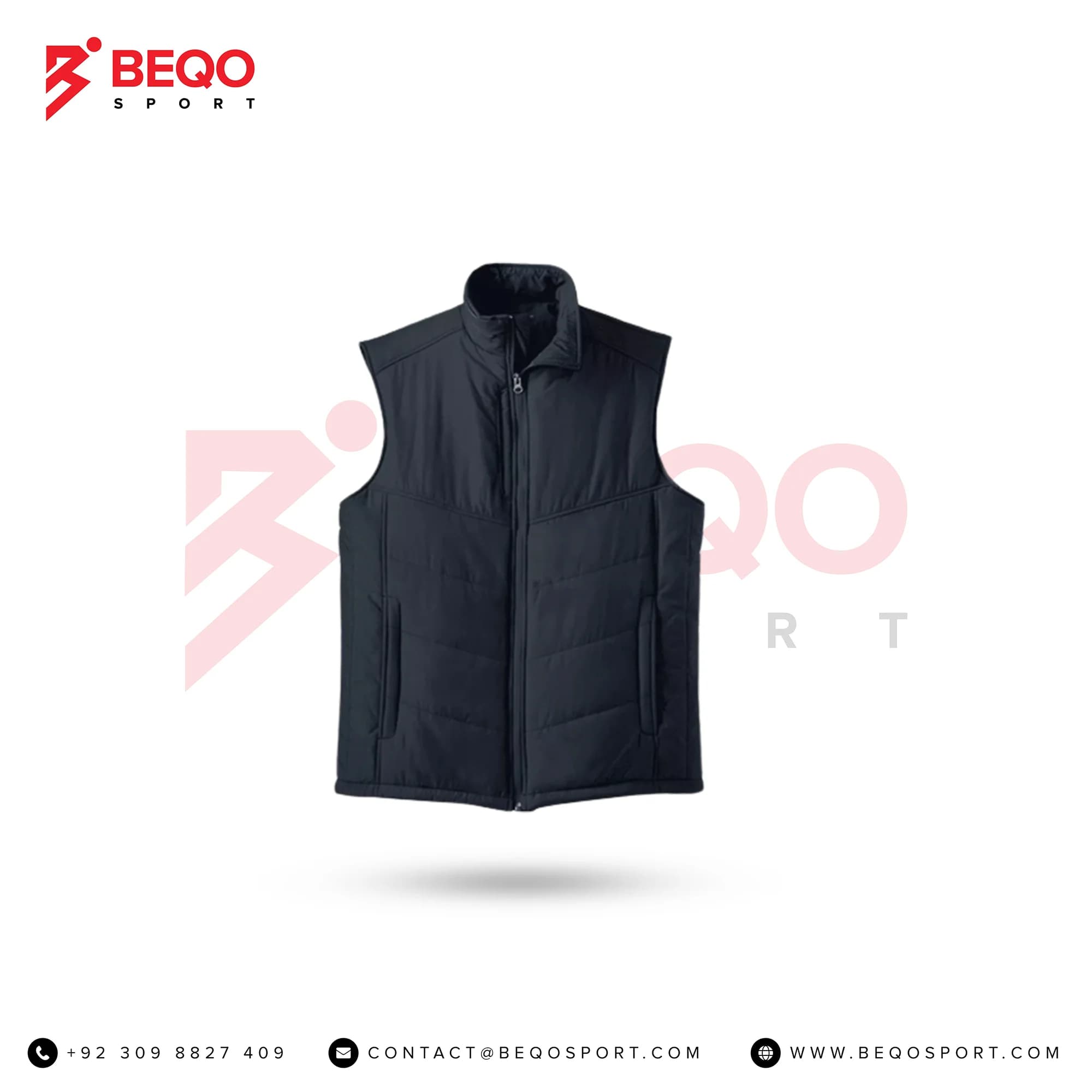 Navy Blue Puffer Vest with Zipper