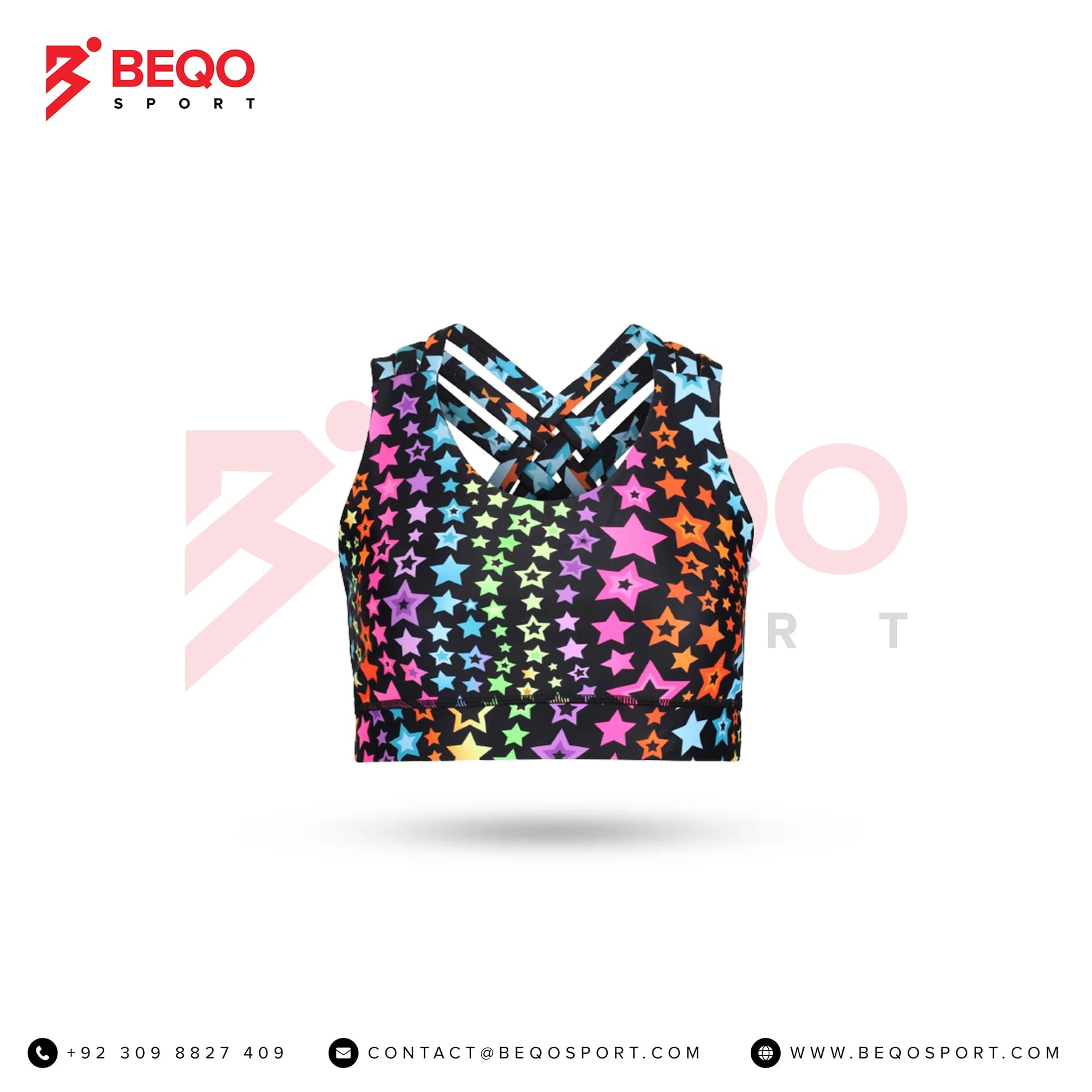 Neon Stars Cross Sports Bras