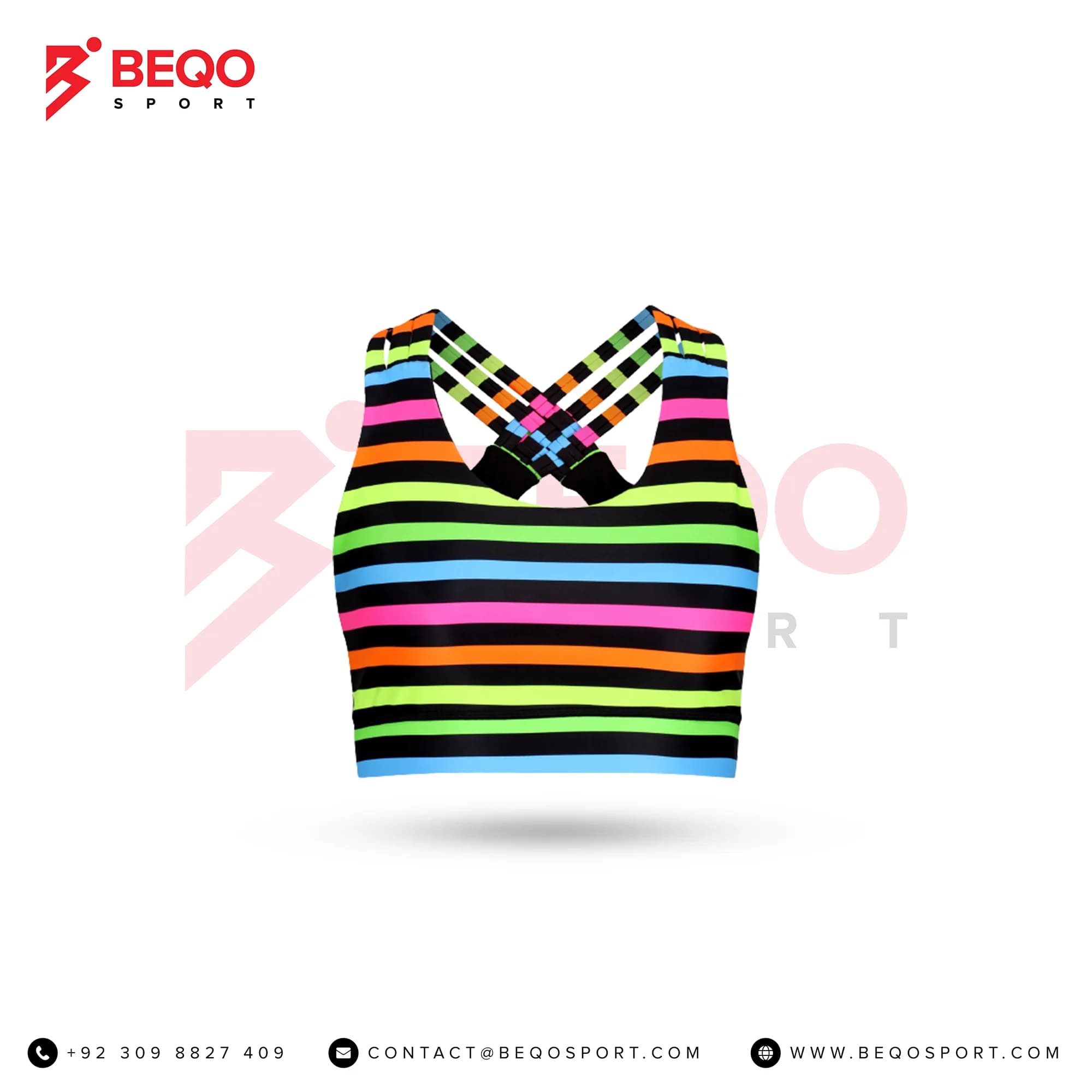 Neon Stripes Sports Bras