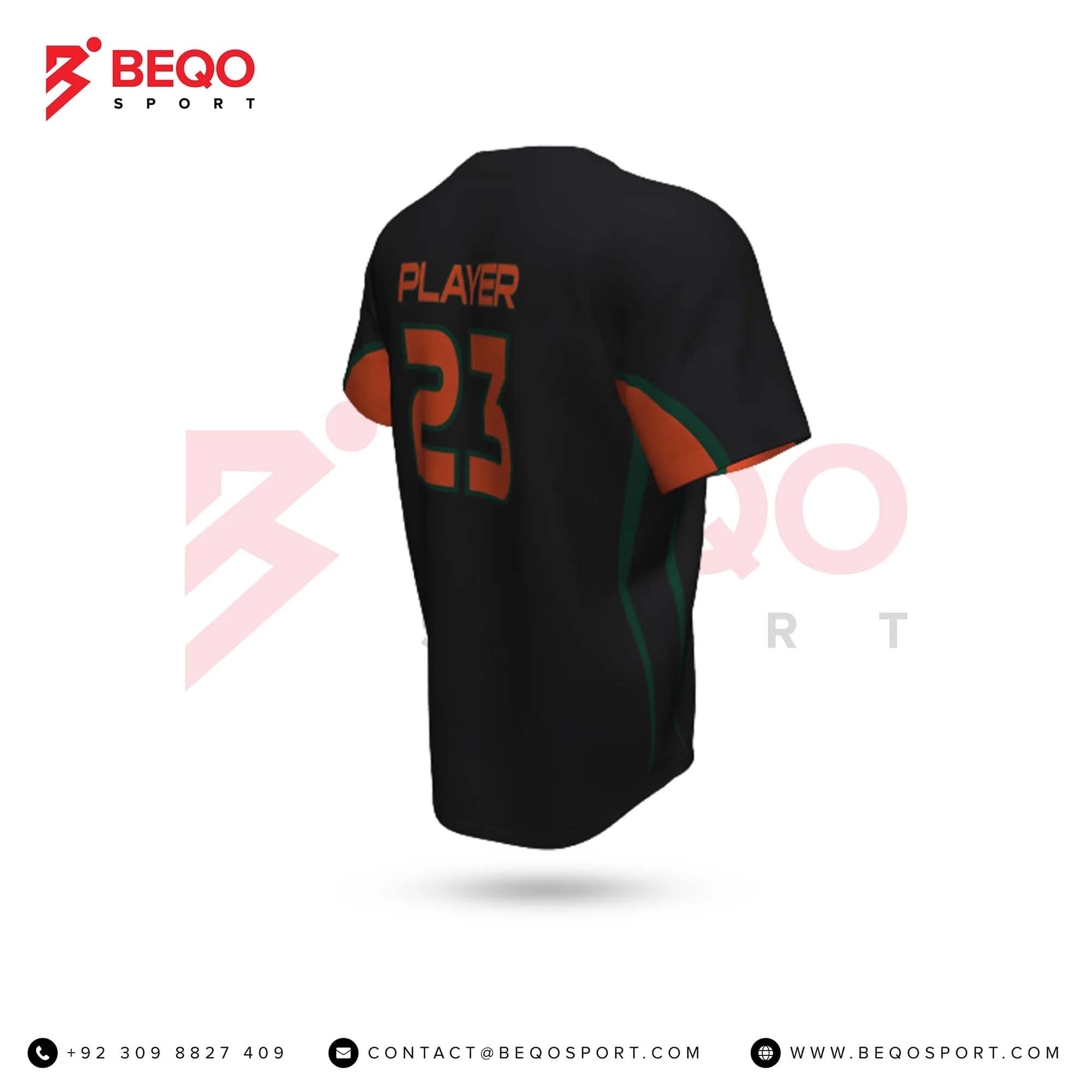 Black Baseball Two Button Jersey view 3