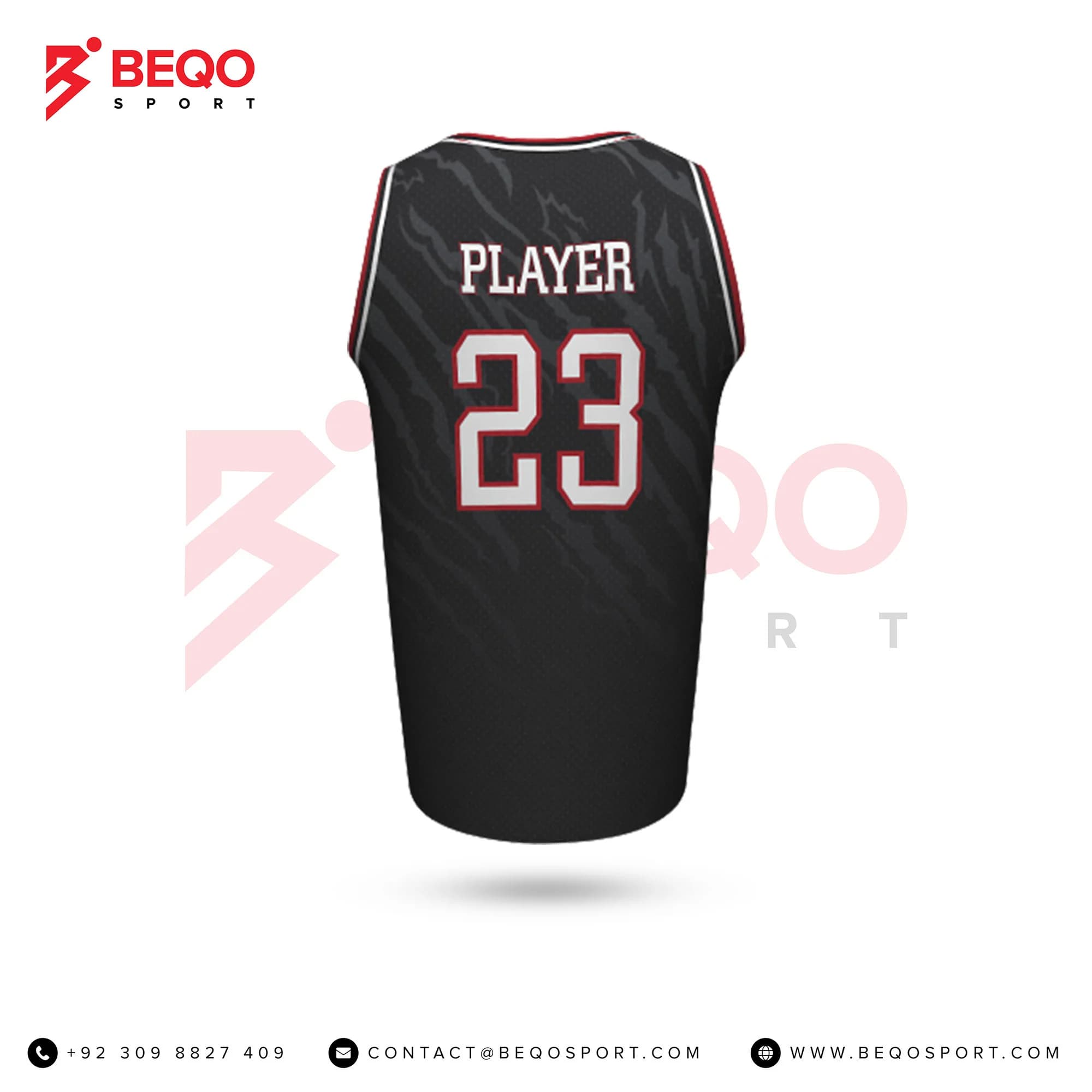 Black Basketball Crew Neck Jersey view 2