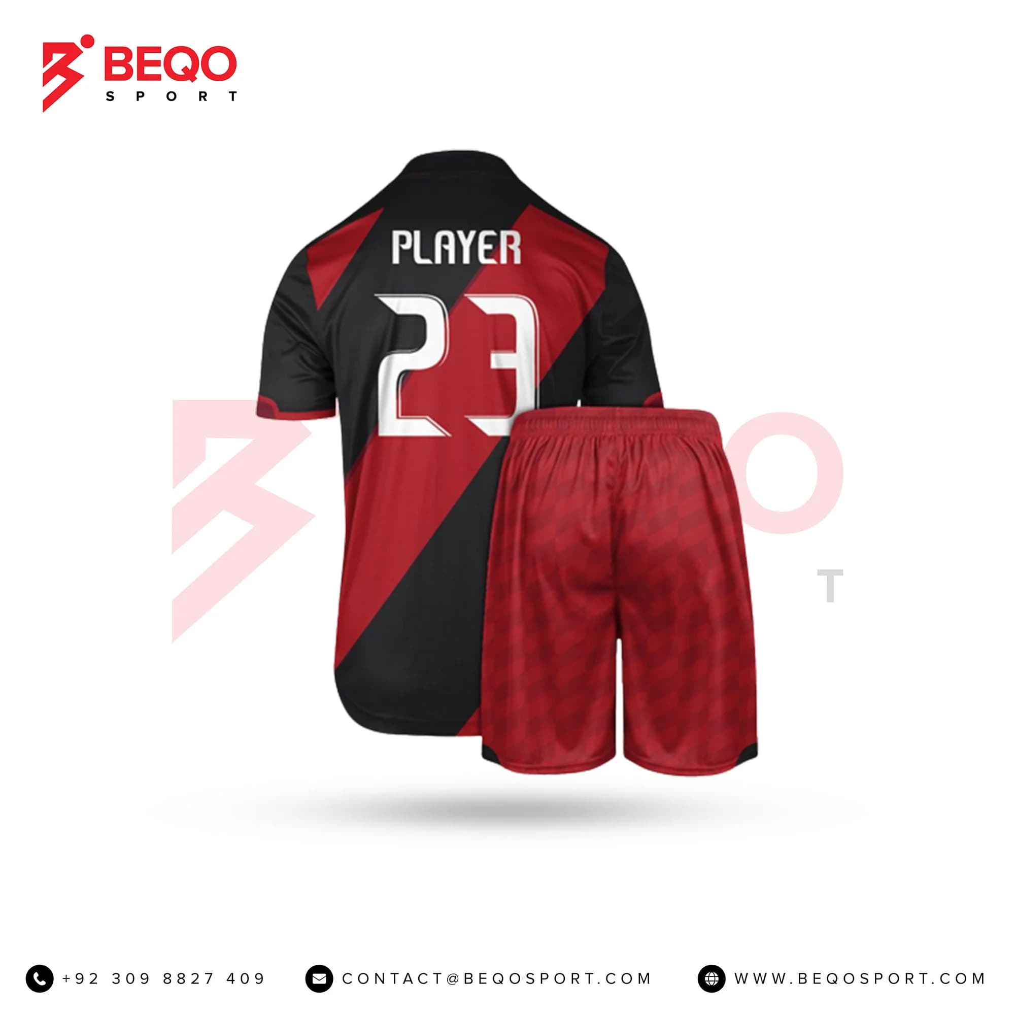Black and Red Soccer Uniforms view 2