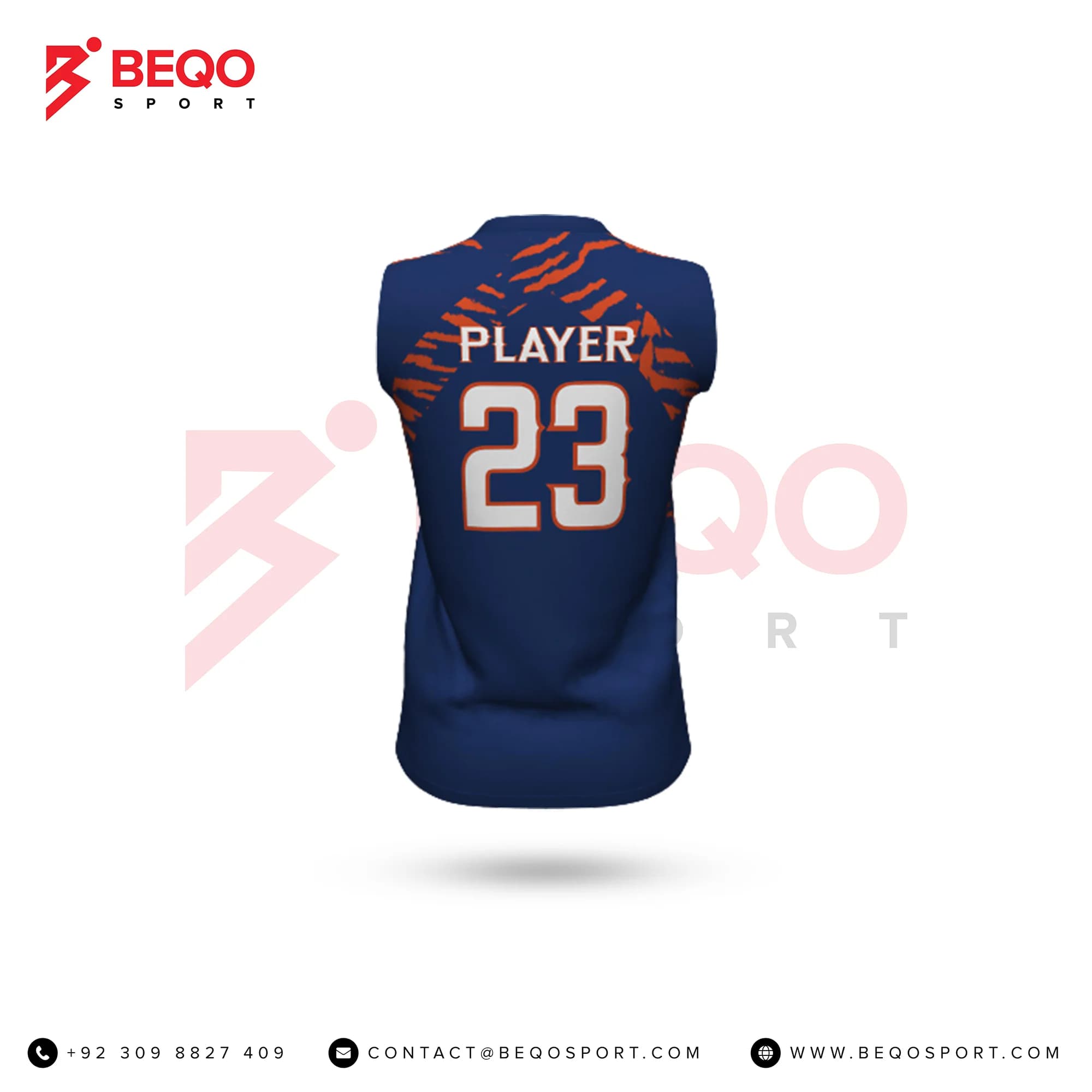 Blue And Orange Softball Jersey view 4