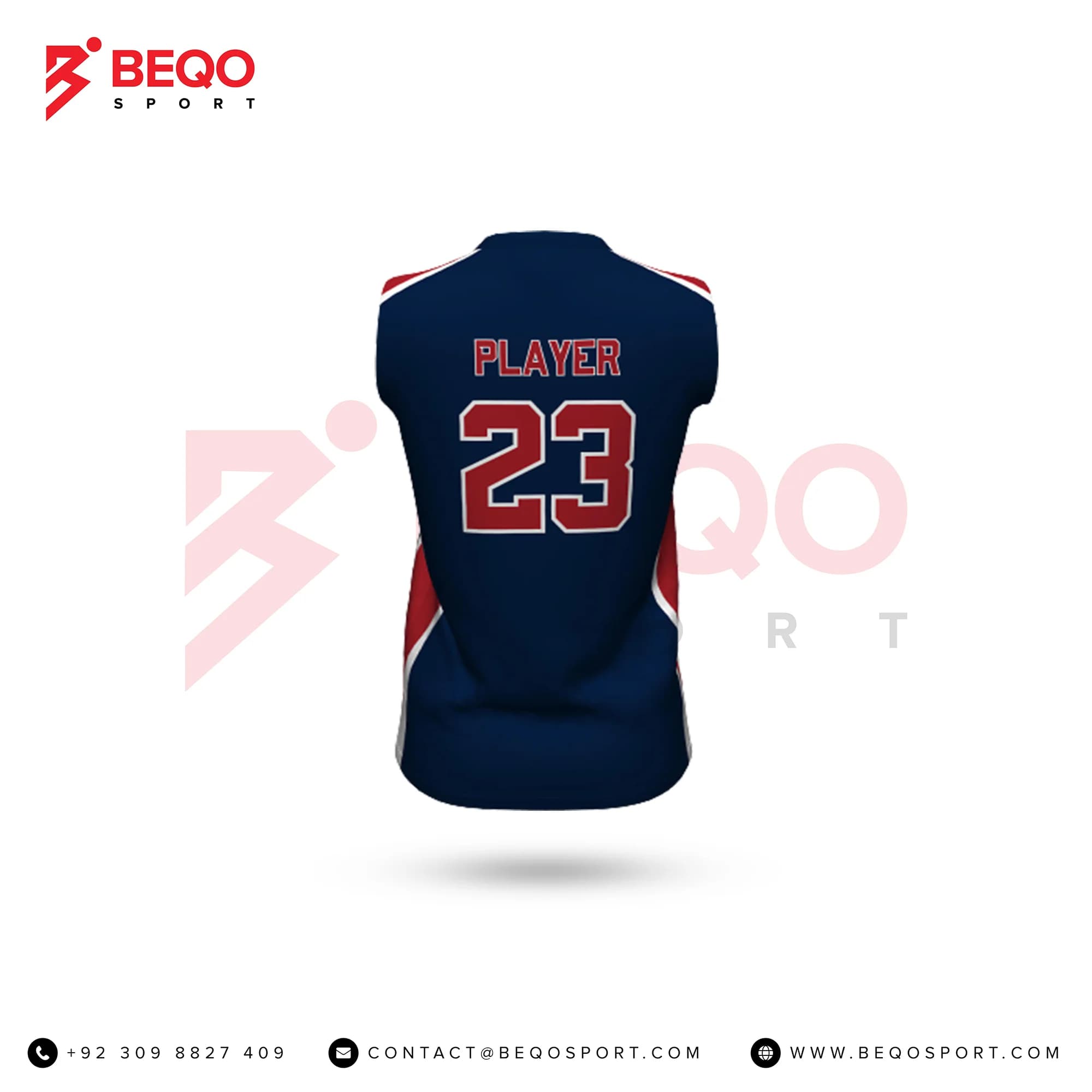Blue And Red Softball Jersey view 3