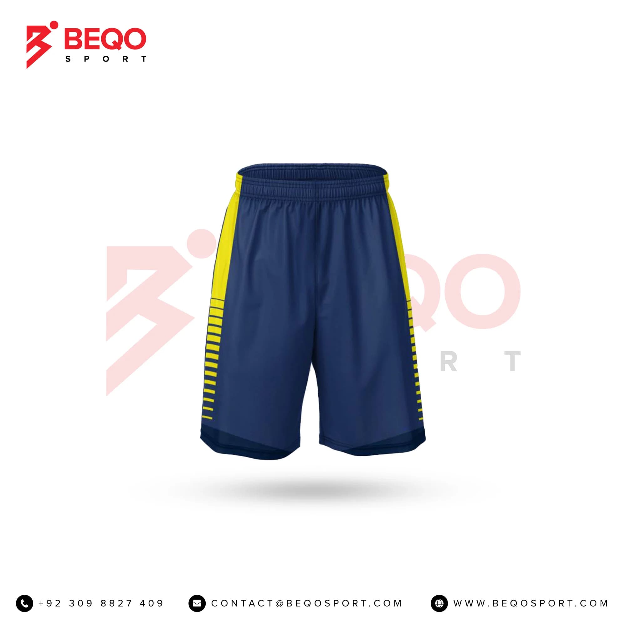 Blue And Yellow Line Lacrosse Shorts view 3