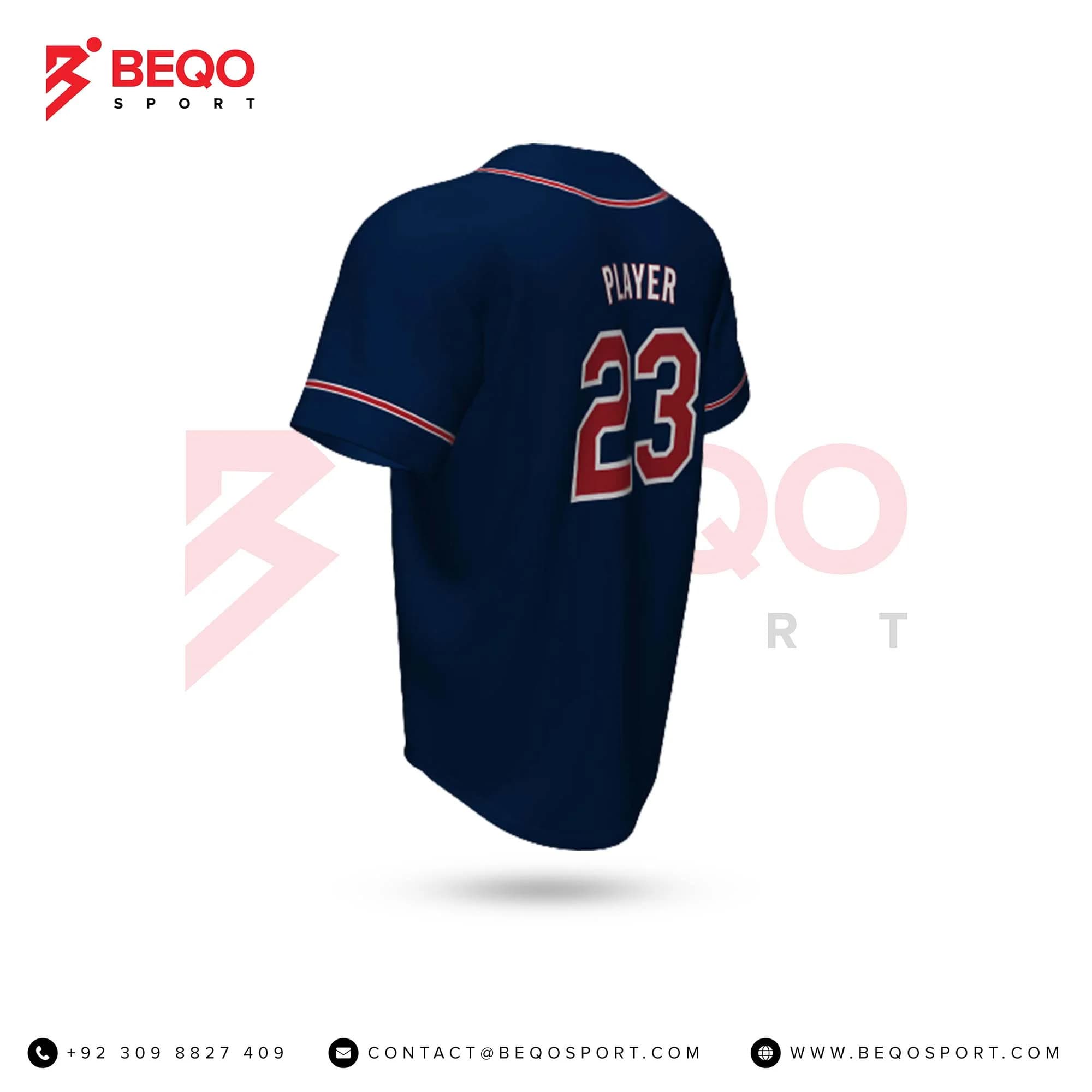 Blue Baseball Two Button Jersey view 4