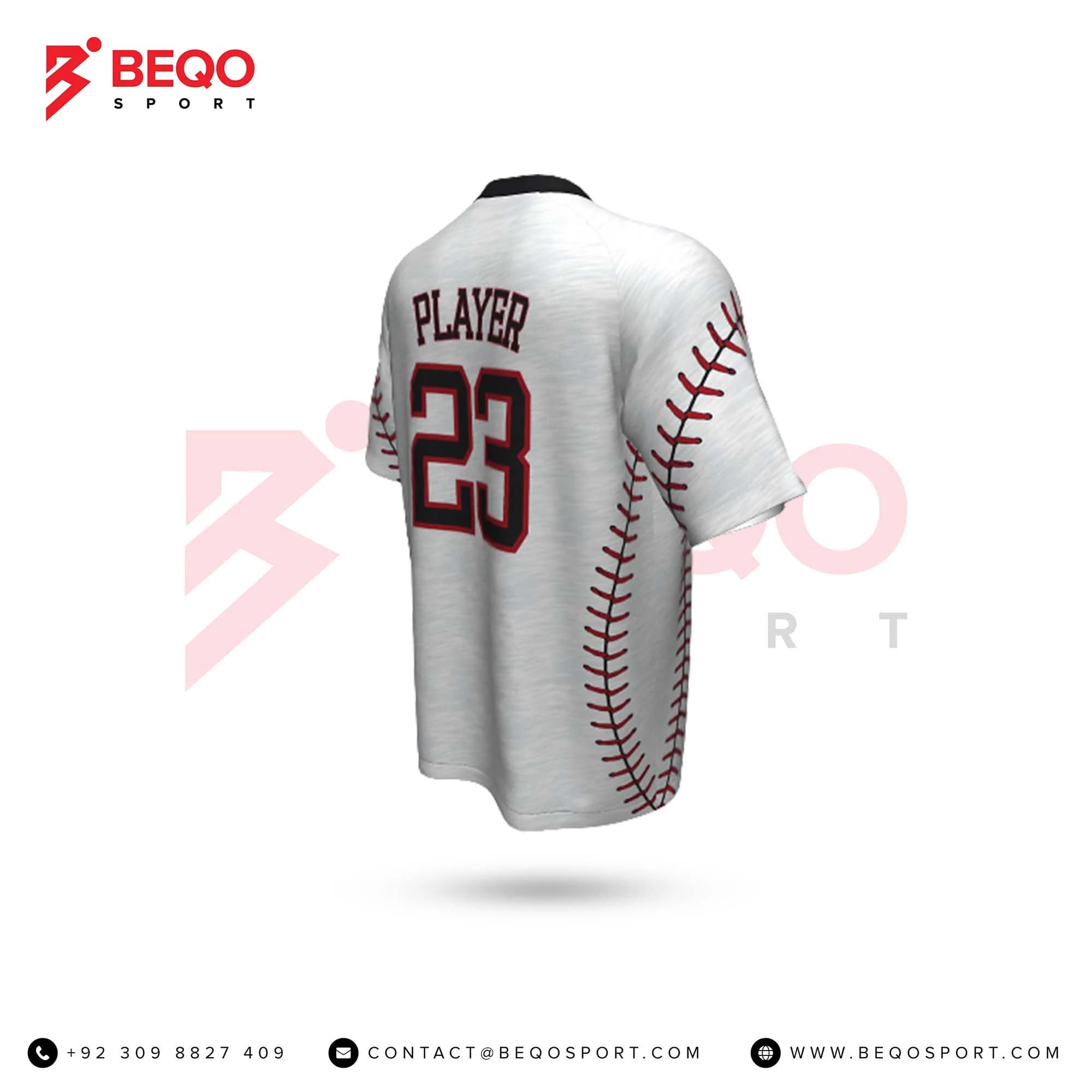 Grey Baseball Short Sleeve Jerseys view 4