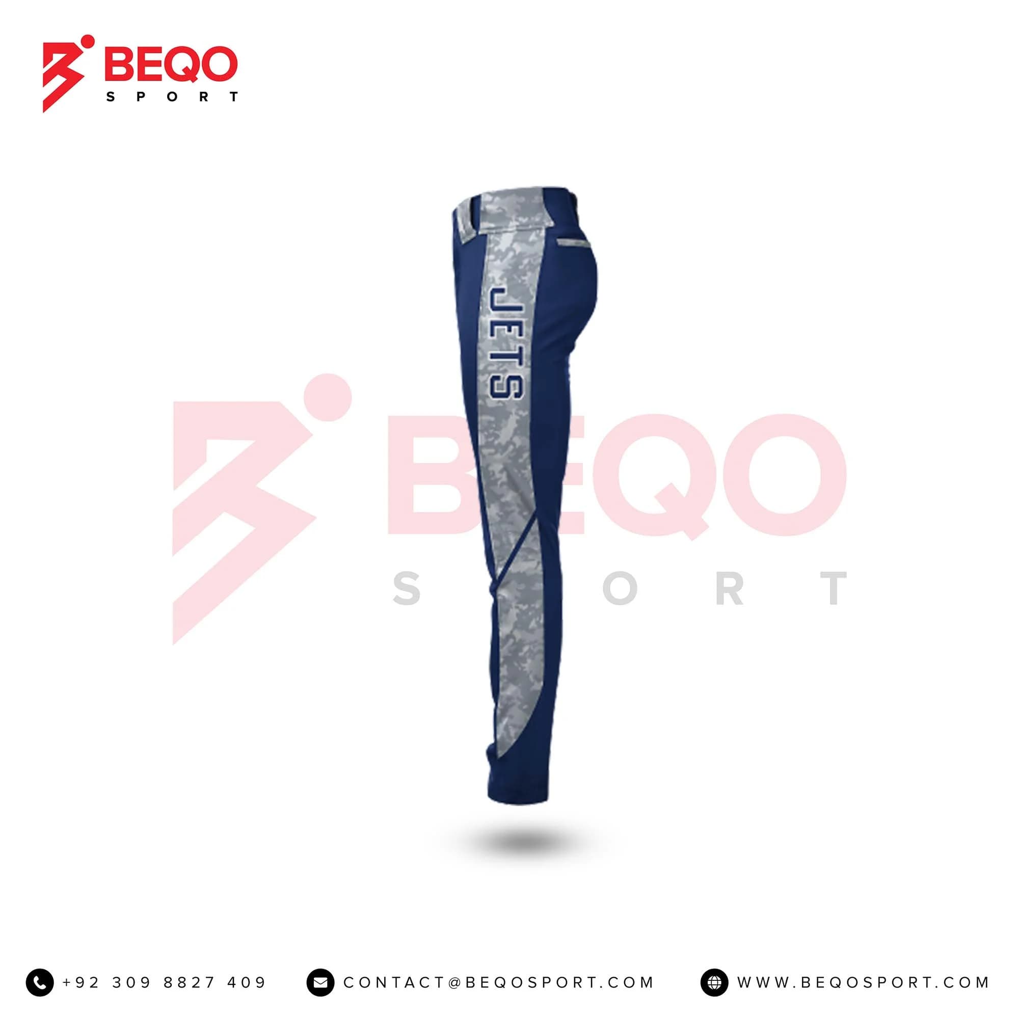 Grey and Blue Baseball Pants view 3