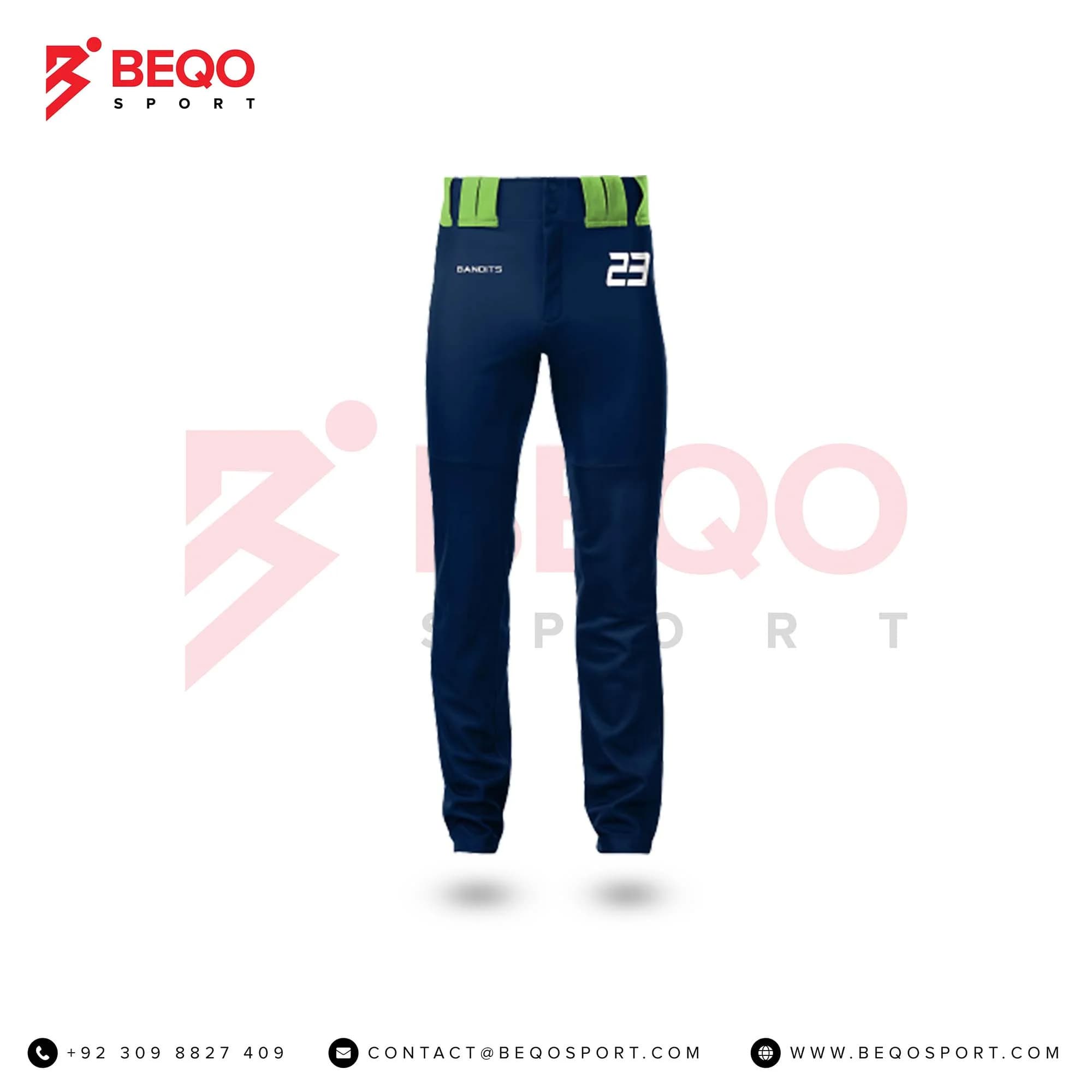 Lime Green and Blue Baseball Pants view 2