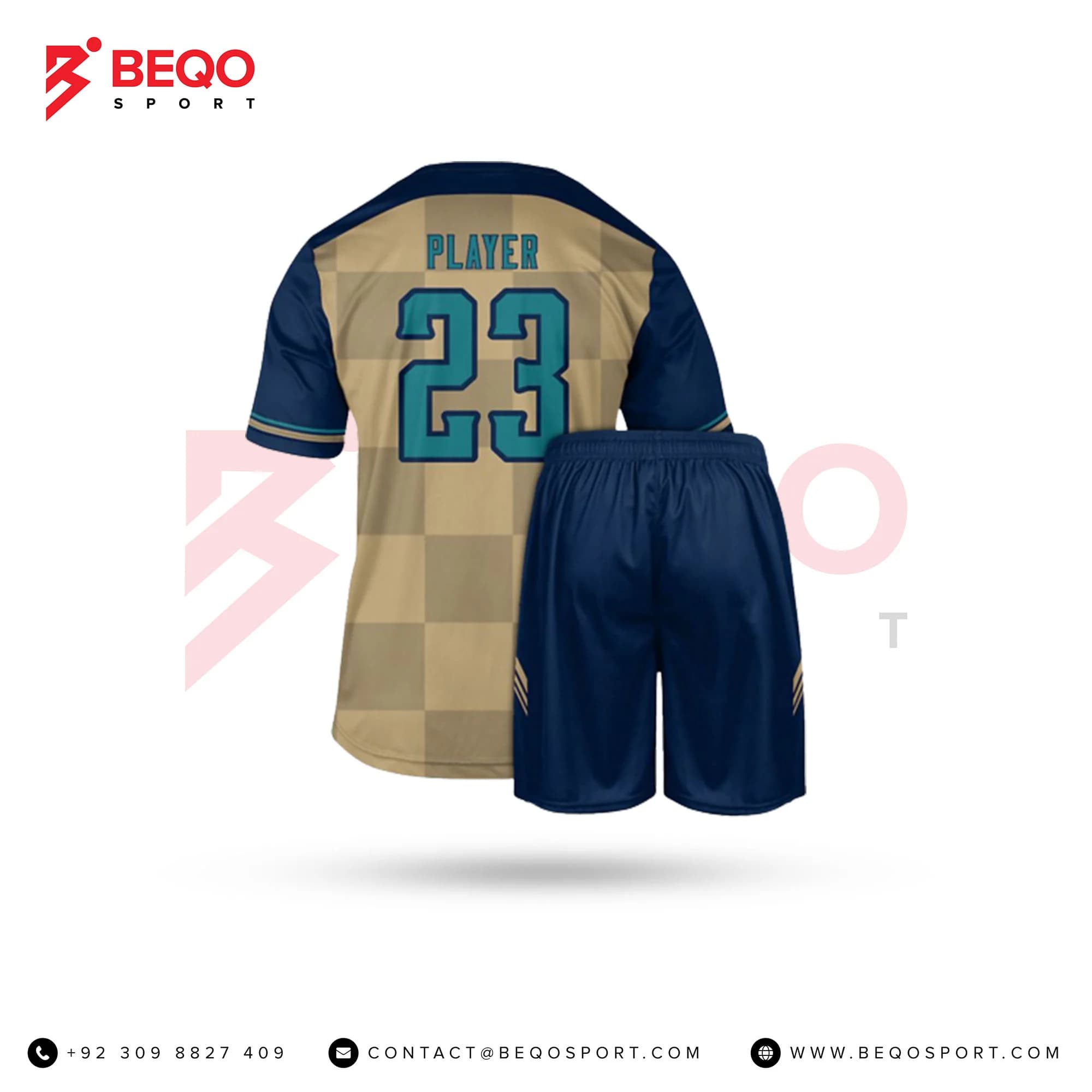 Men's Blue Sublimated Soccer Uniforms view 4