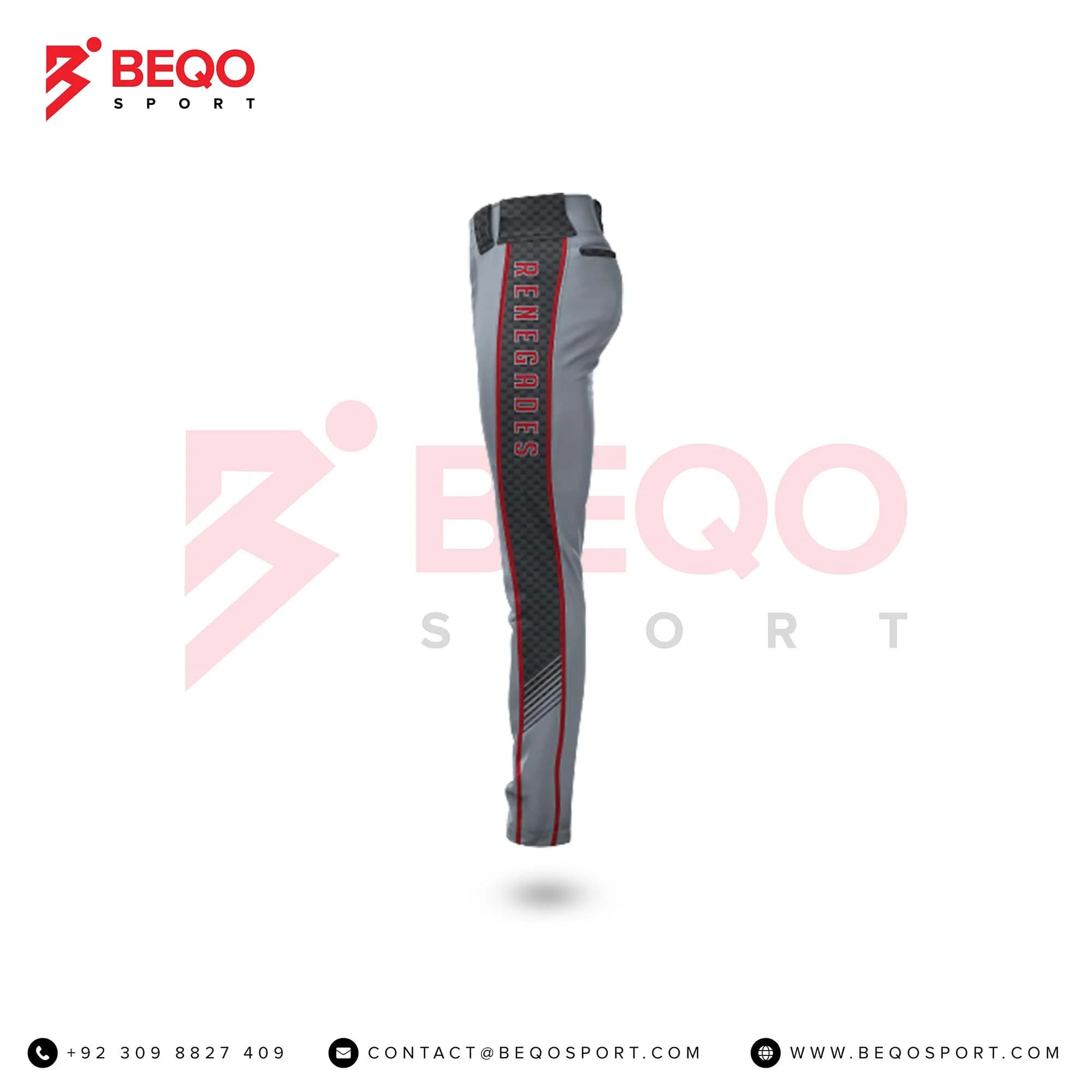 Men’s Grey and Black Baseball Pants view 2