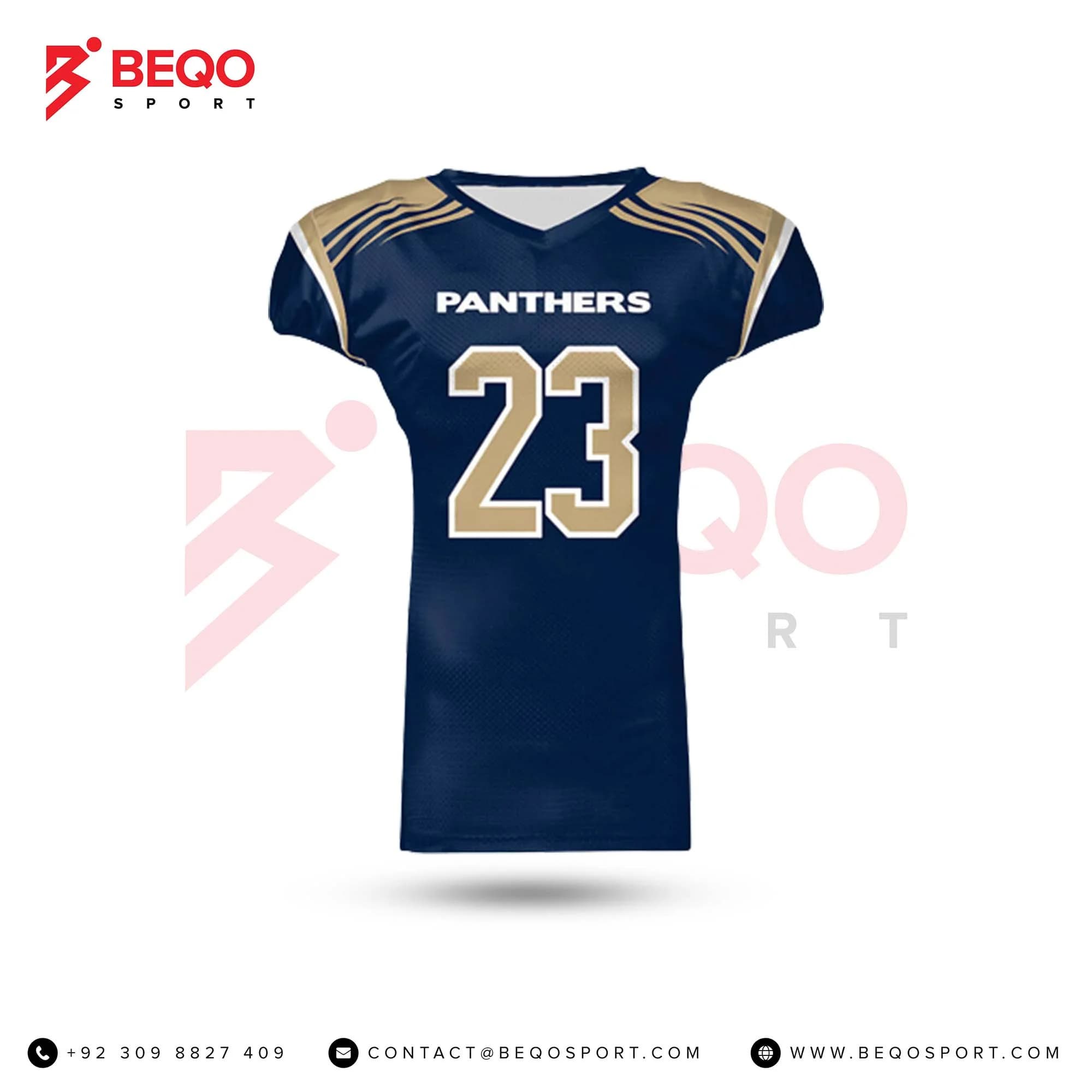 Navy Blue Sublimated Football Jersey