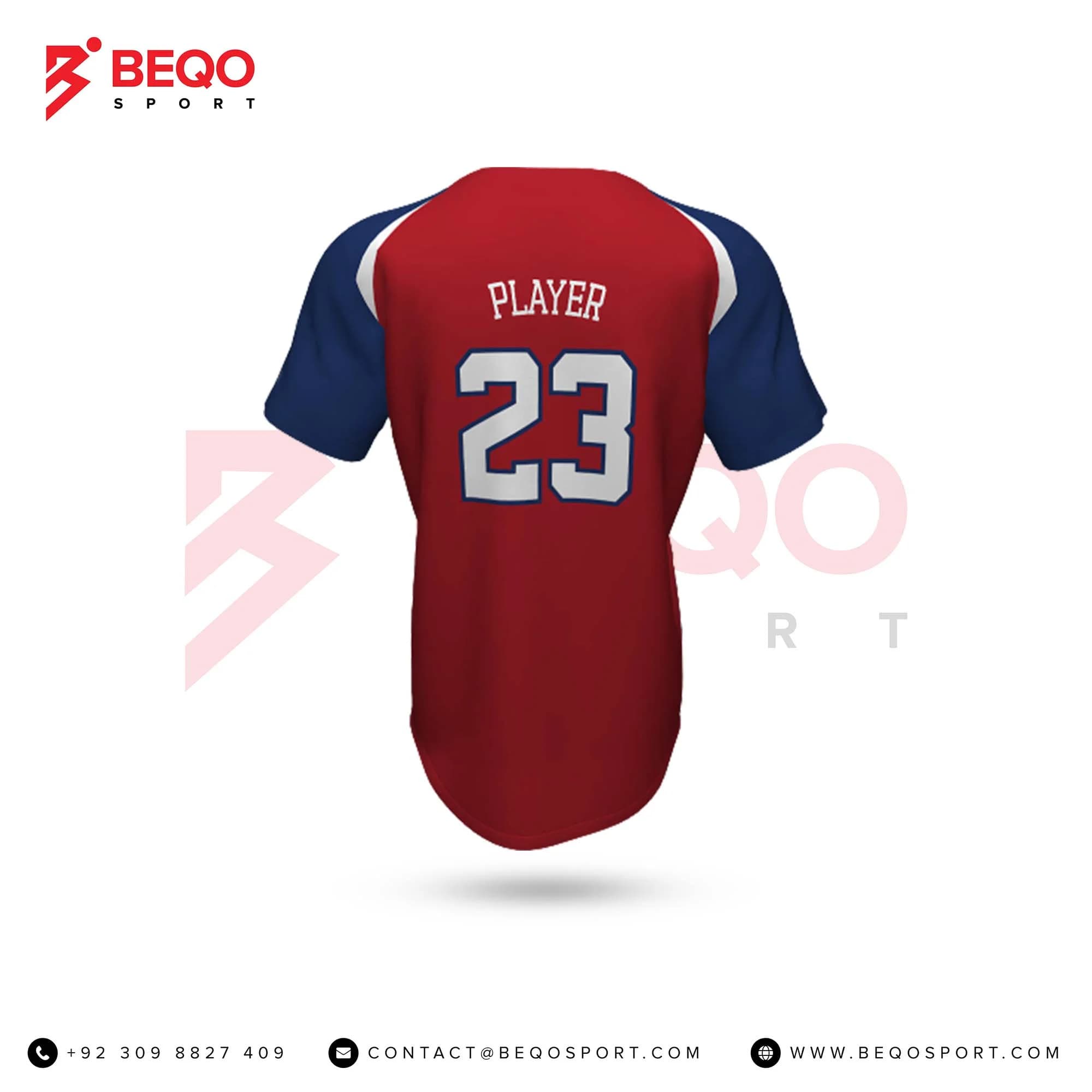 Red Baseball Two Button Jersey view 2