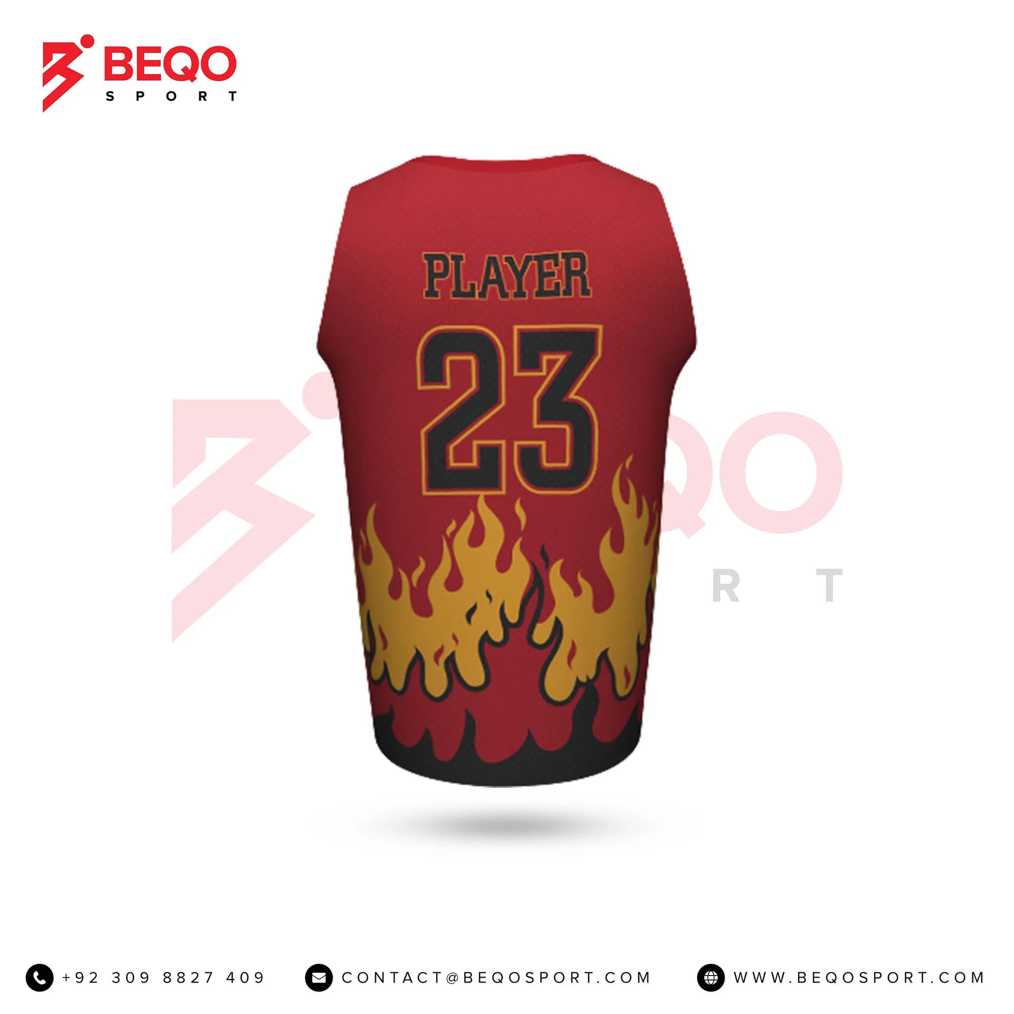 Red Basketball Jersey Crew Neck view 3