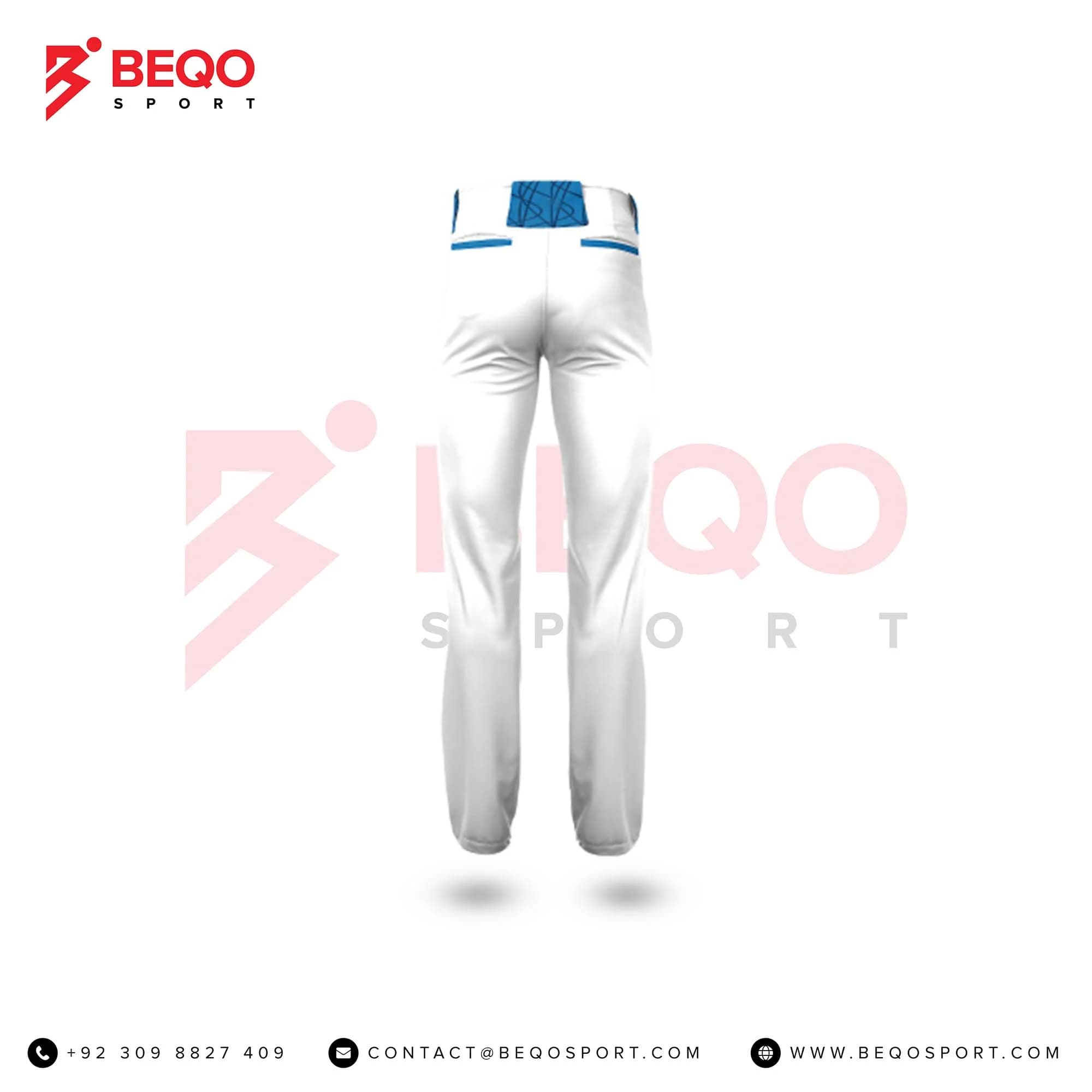 SkyBlue and White Baseball Pants view 2