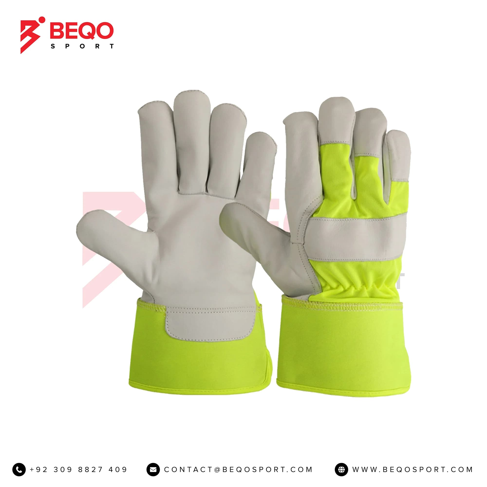 New White And Yellow Rigger Gloves