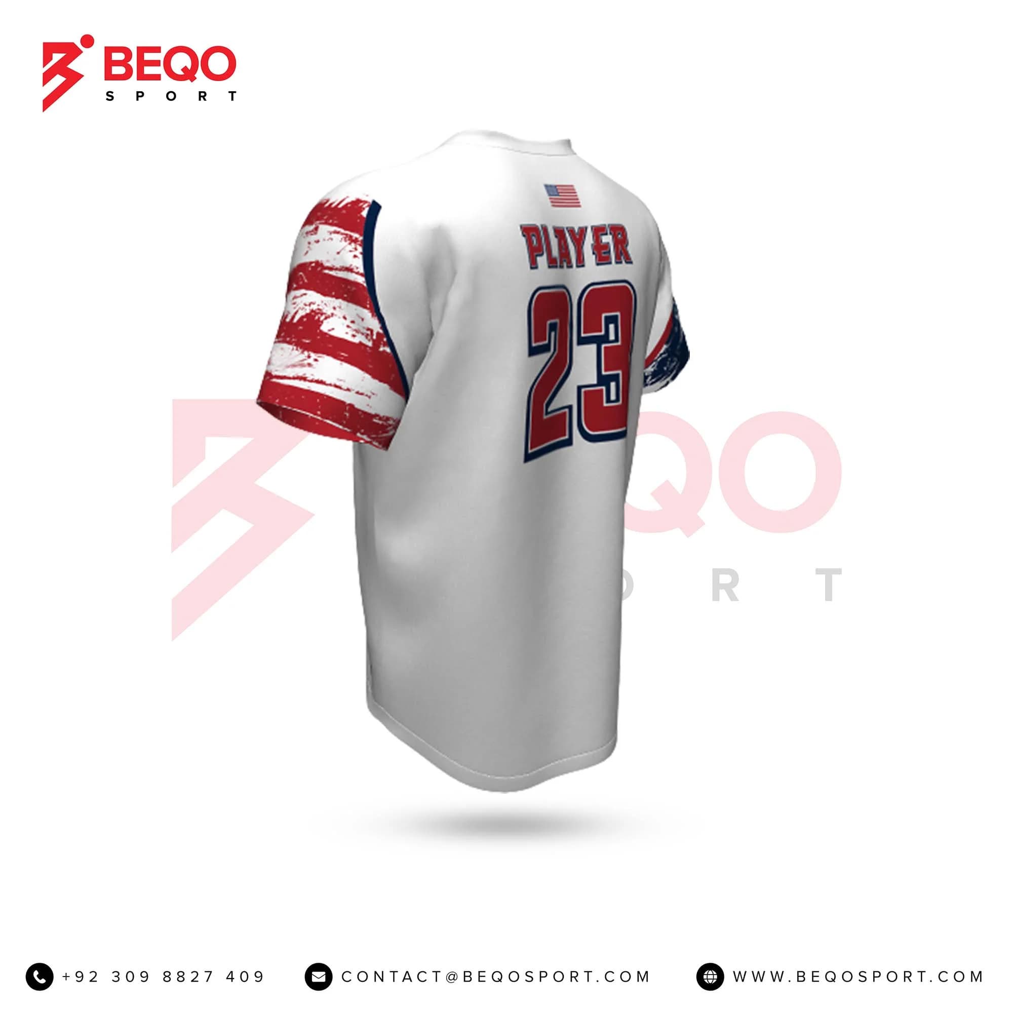 White Baseball V-Neck Jersey view 4
