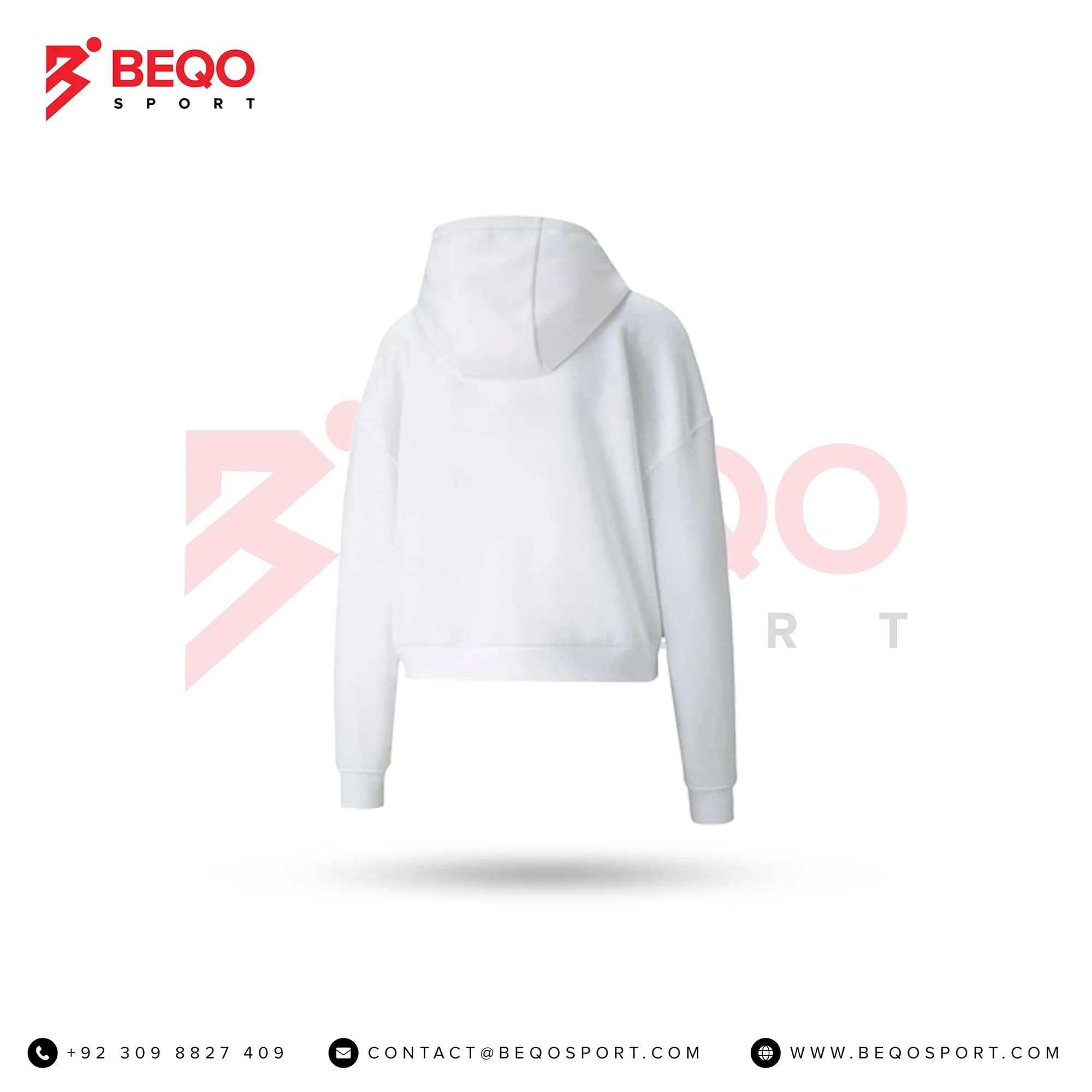 Women’s White Crop Hoodie view 2