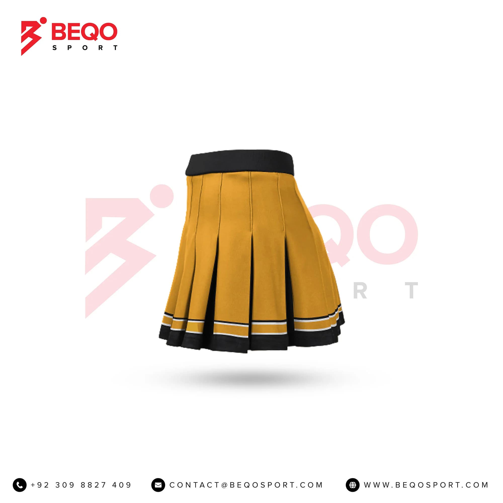 Yellow and Black Cheer Pleated Skirt view 2