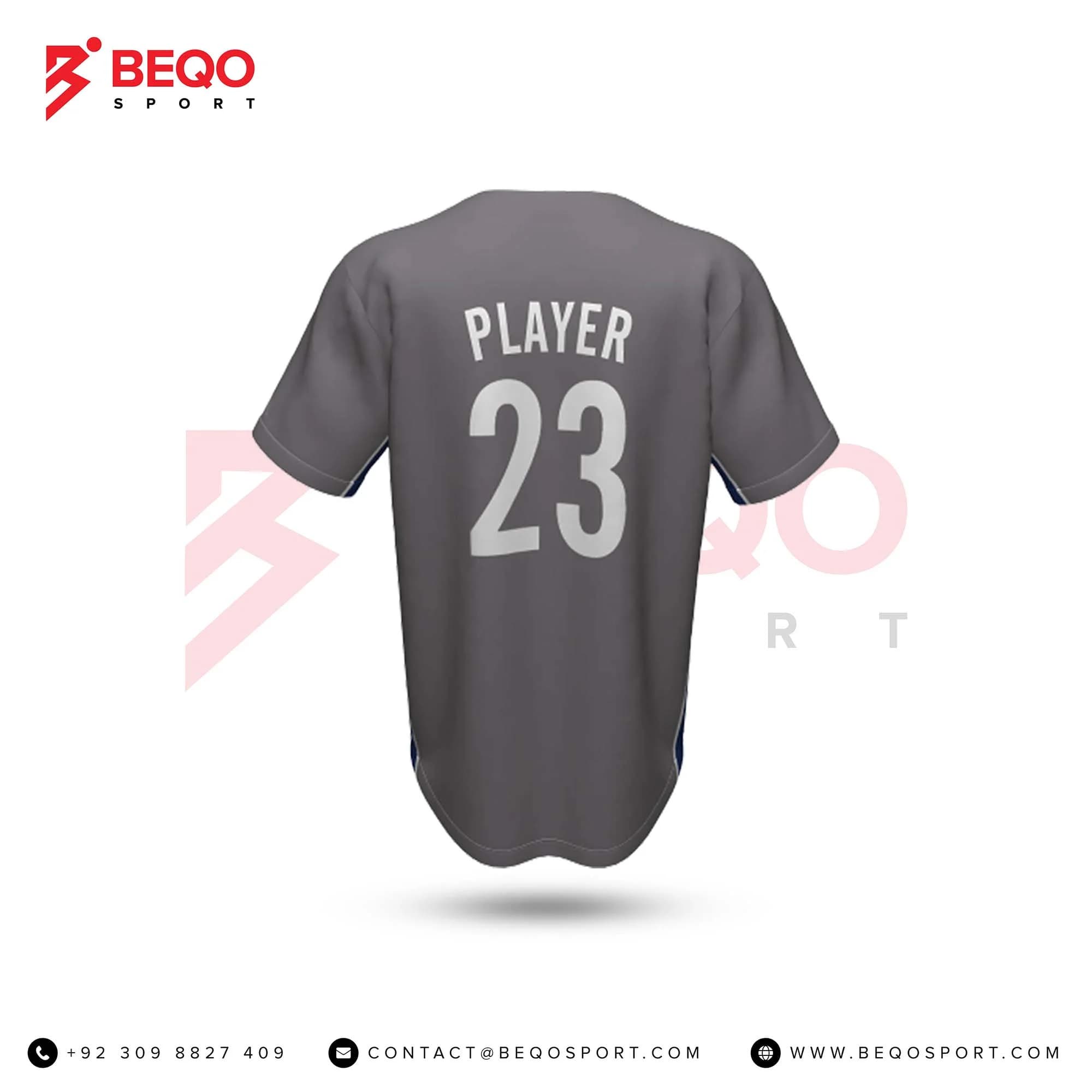 Youth Grey Baseball Jersey view 2