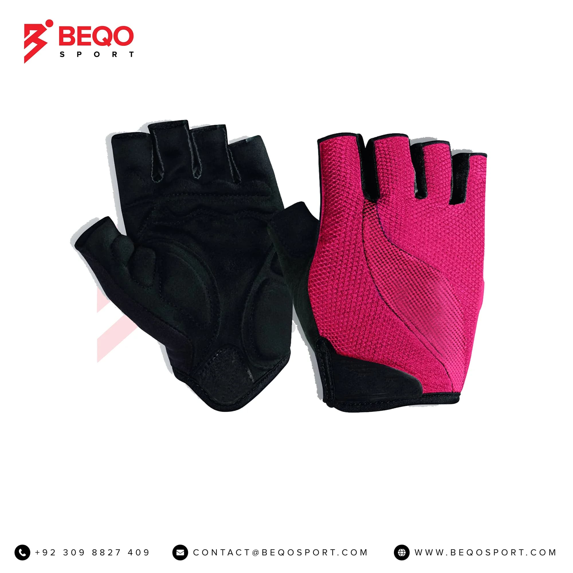 Pink And Black Cycling Gloves
