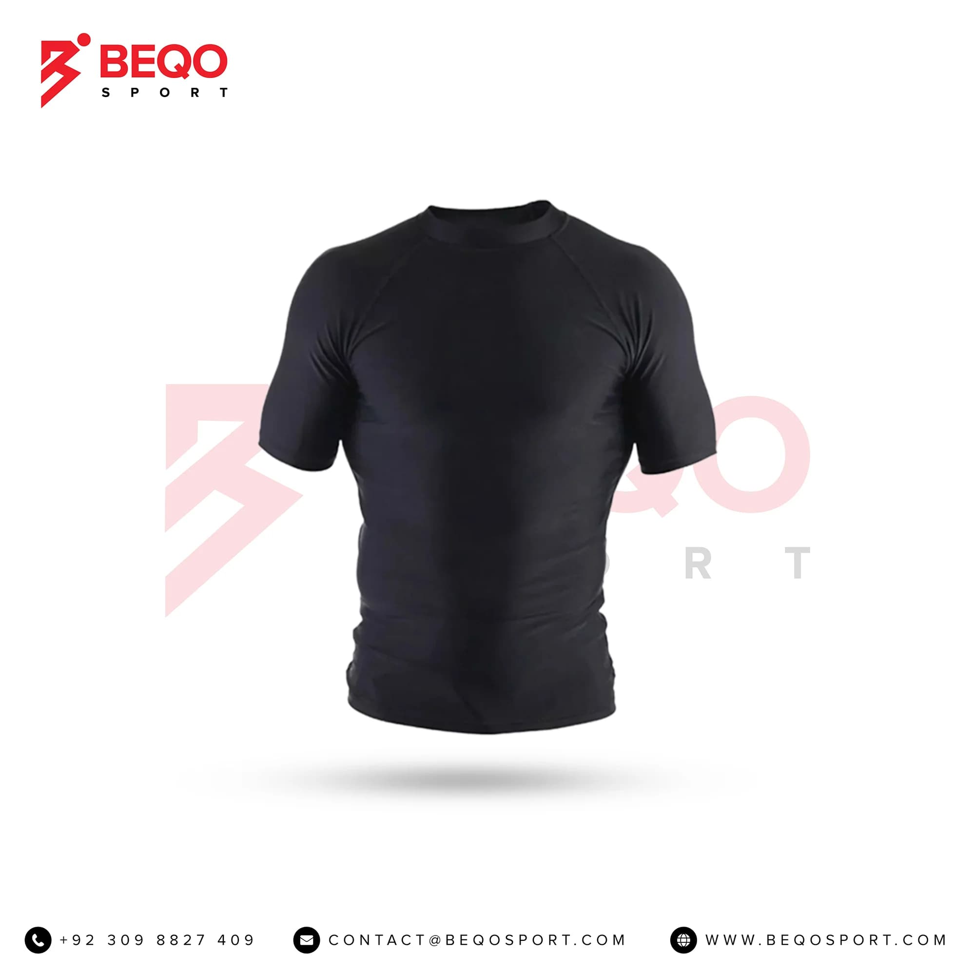 Plain Black Half Sleeve Rashguard