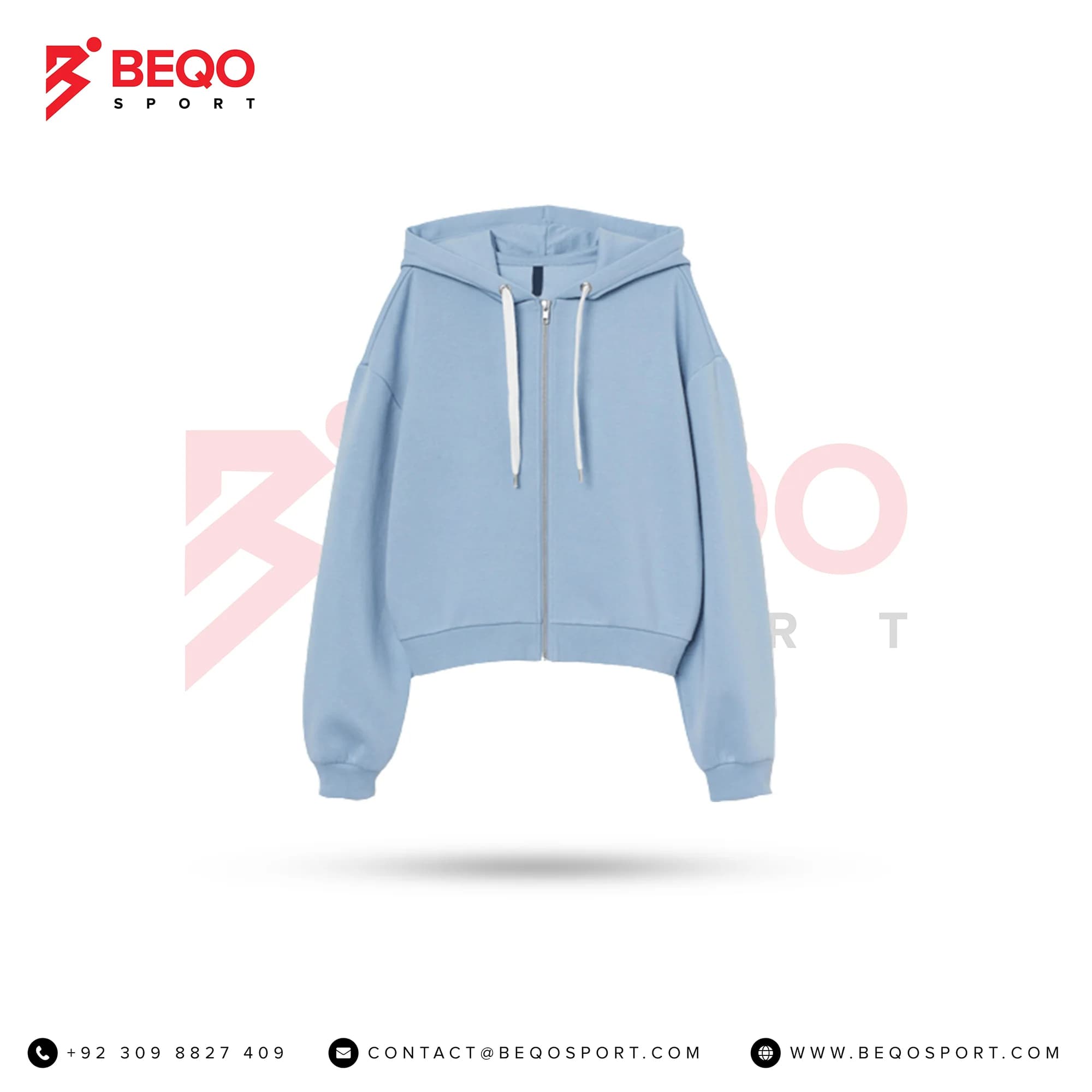 Plain Hoodie with Zipper for Women