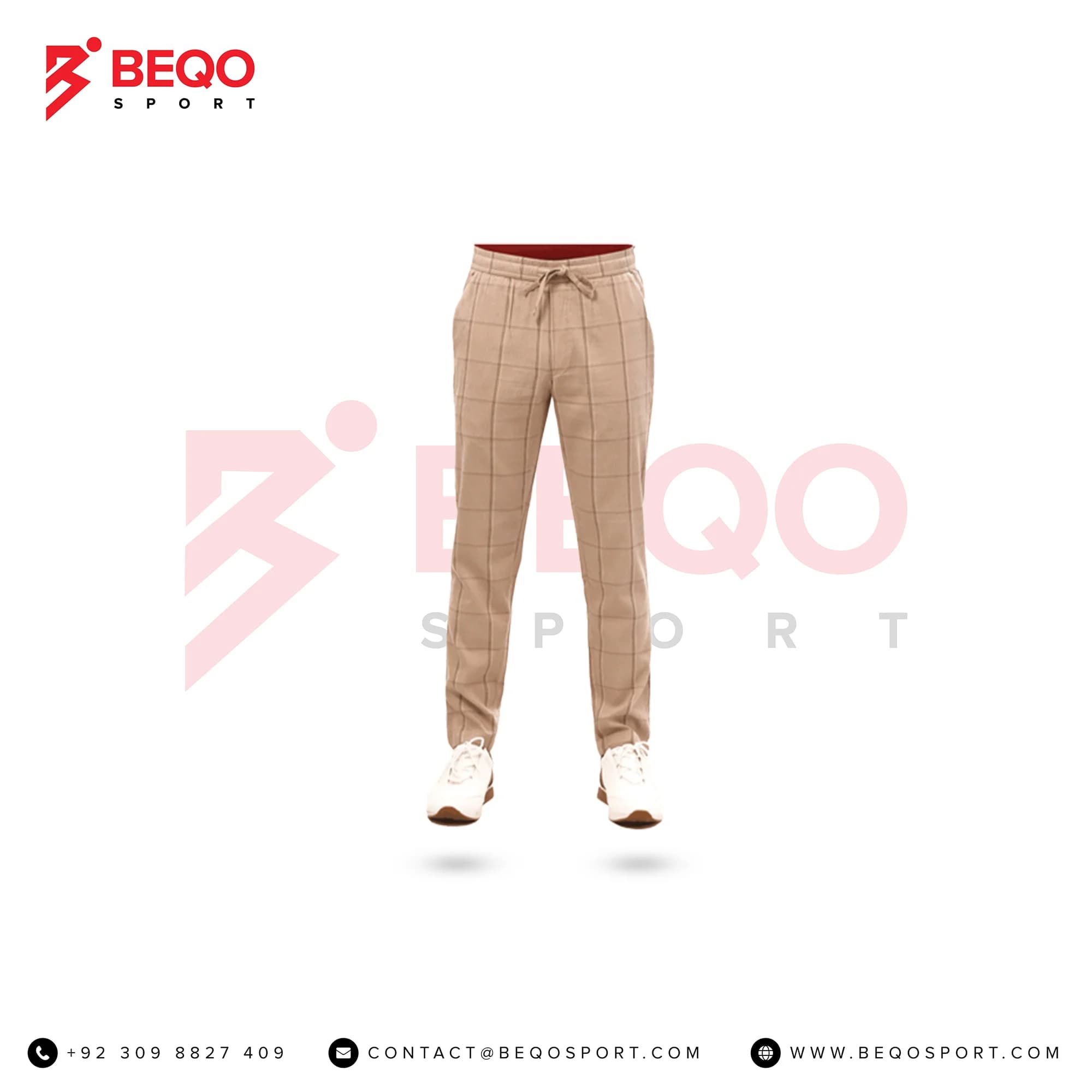 Printed Brown Check Trouser