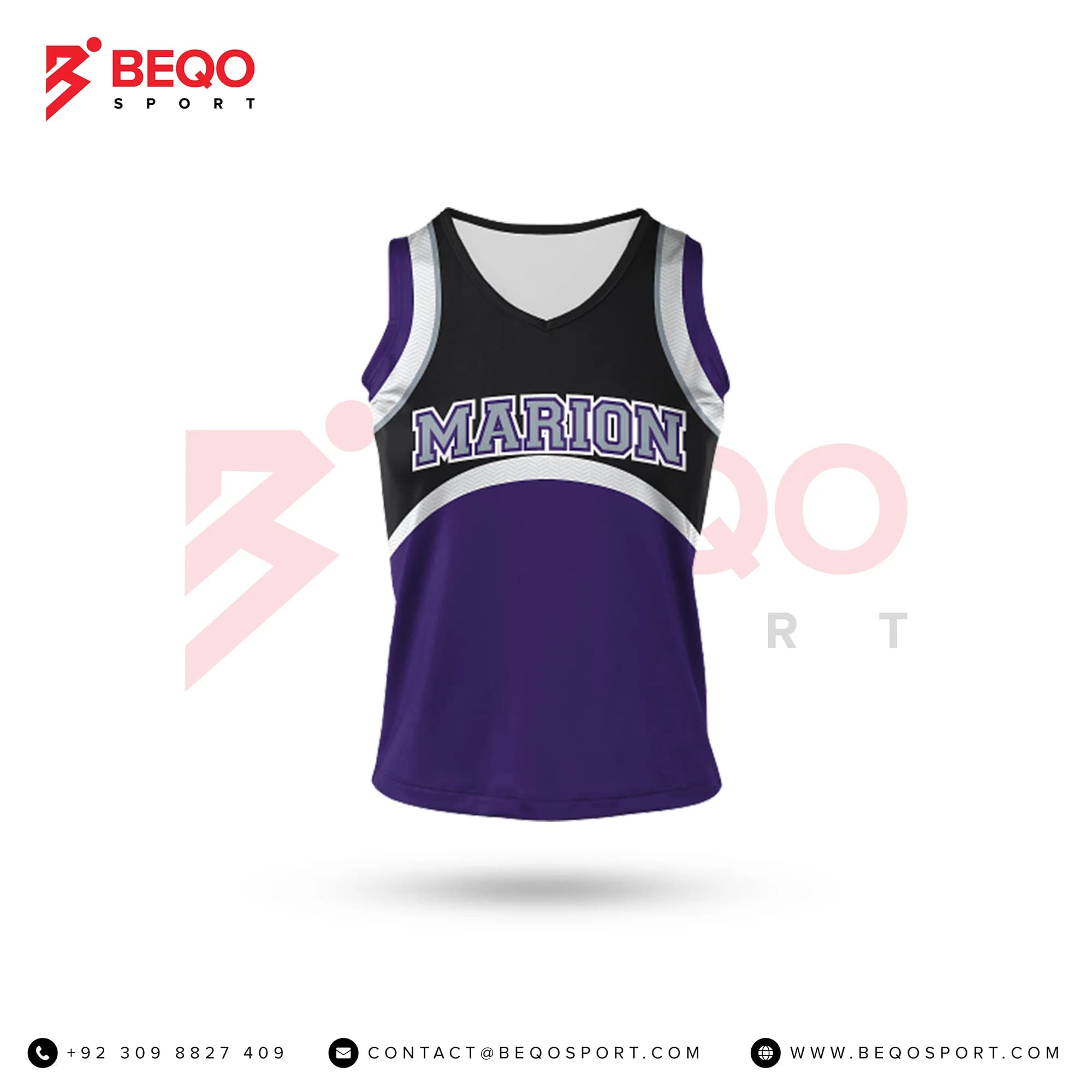 Purple and Black Cheer Sleeveless Shell