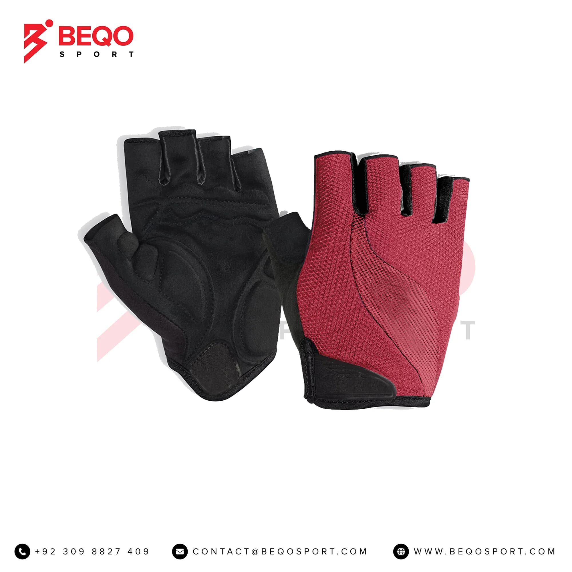 Red And Black Cycling Gloves