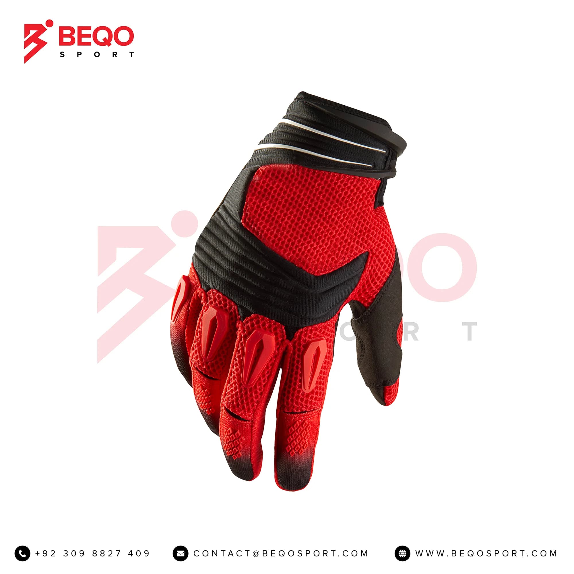 Red And Black Motocross Gloves