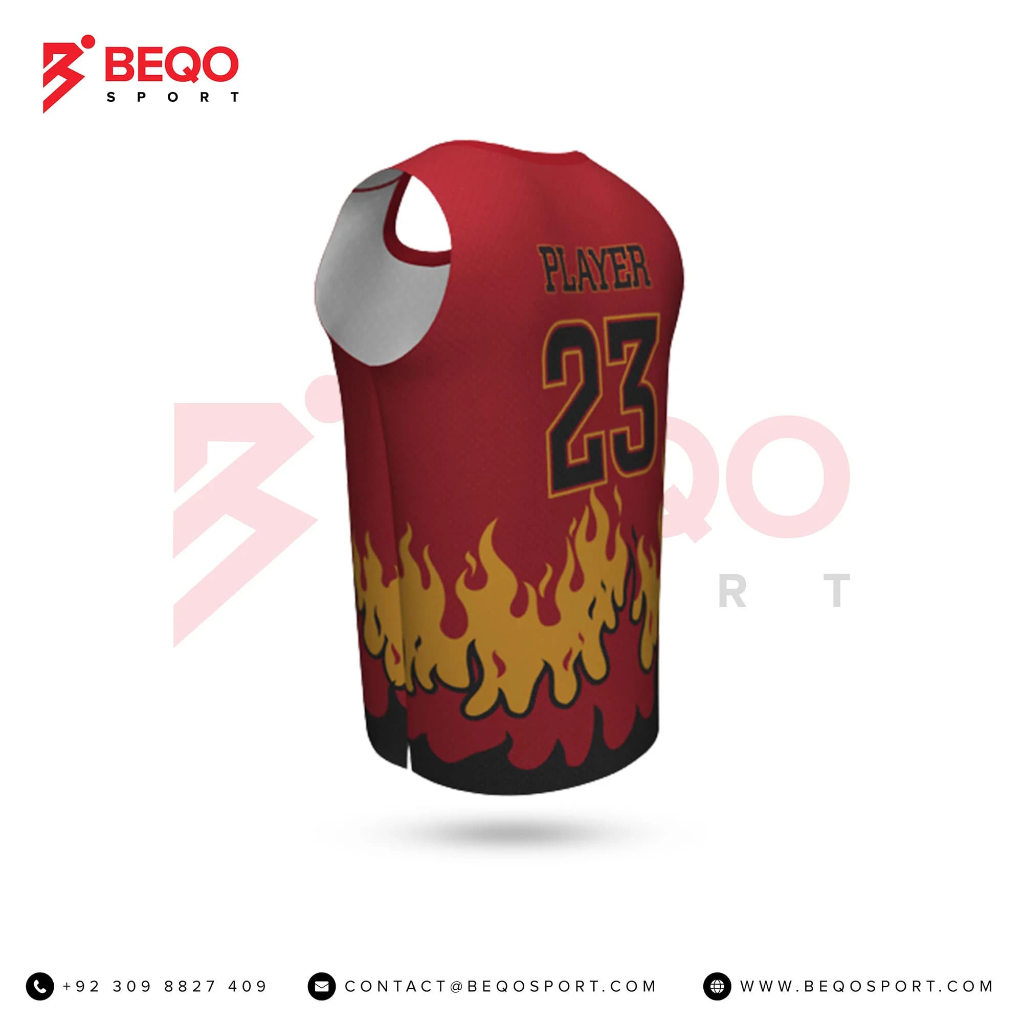 Red Basketball Jersey Crew Neck view 5