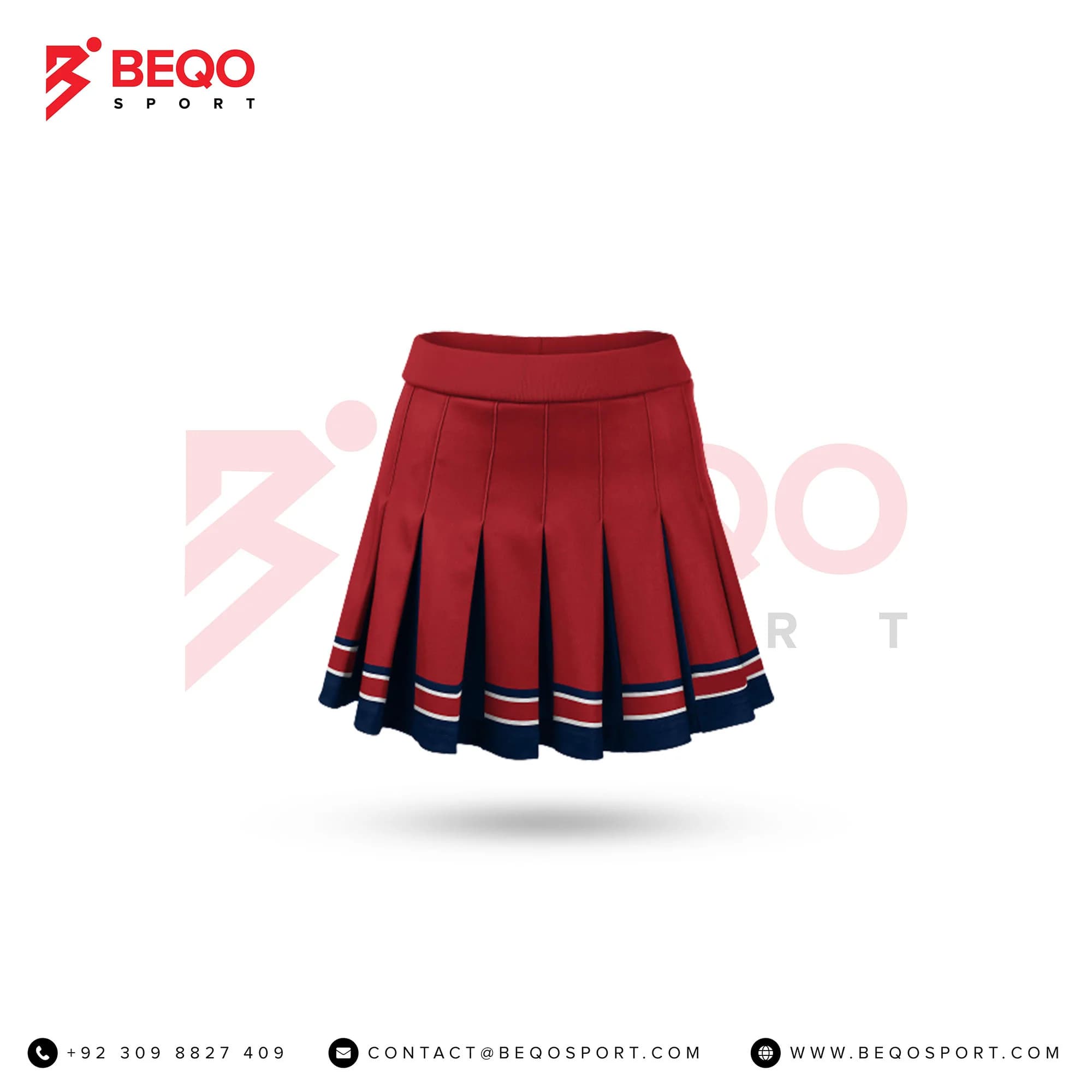 Red and Navy Cheer Pleated Skirt