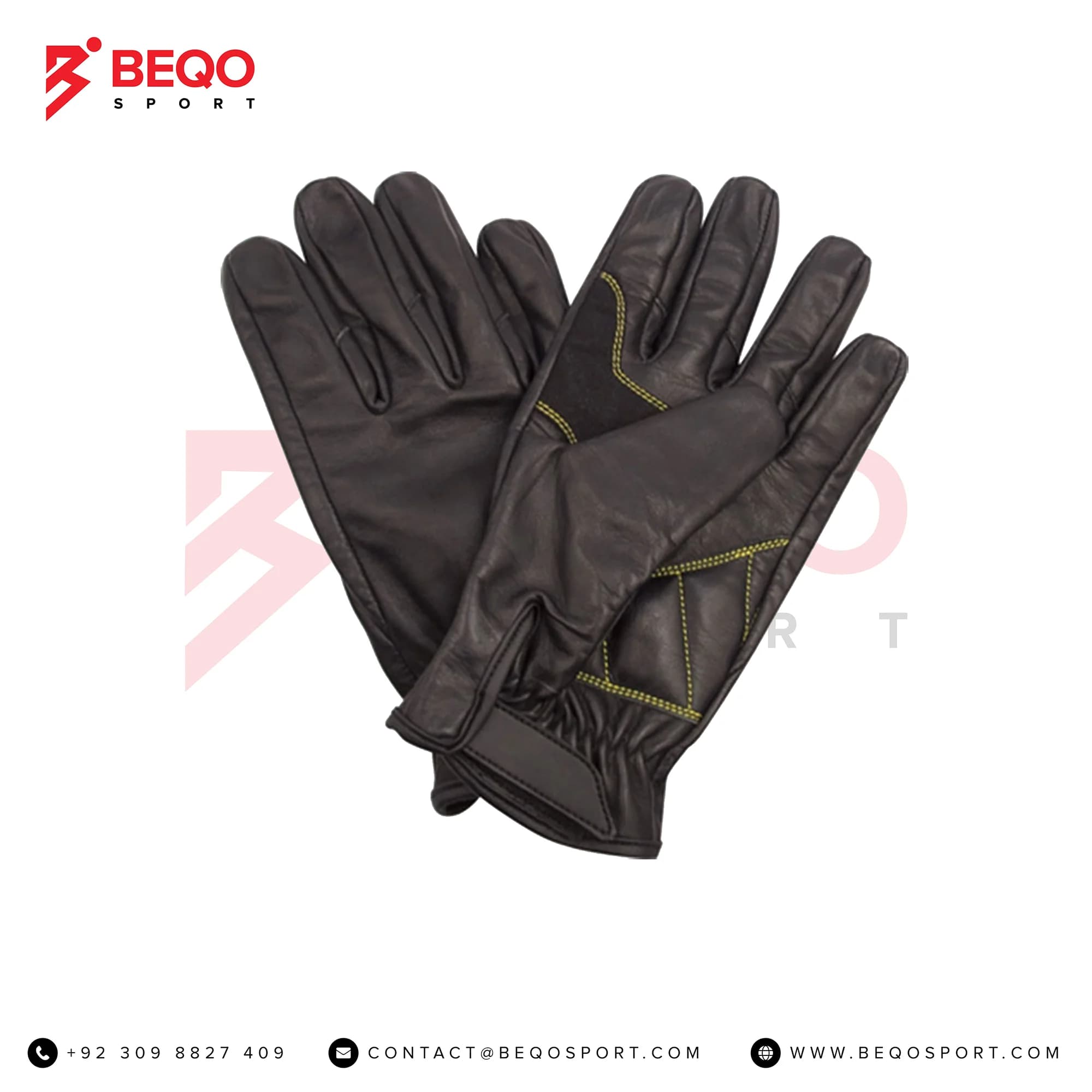 Shooters Black Leather Military Gloves