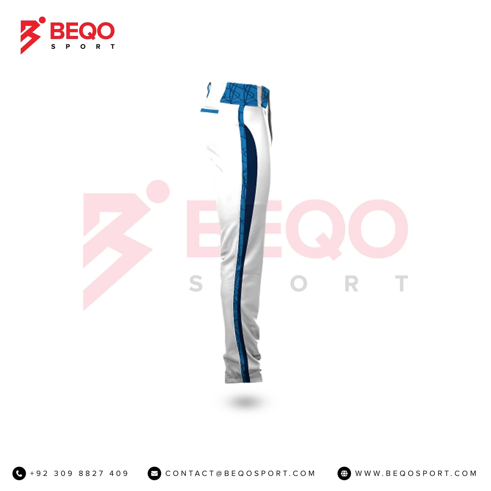SkyBlue and White Baseball Pants