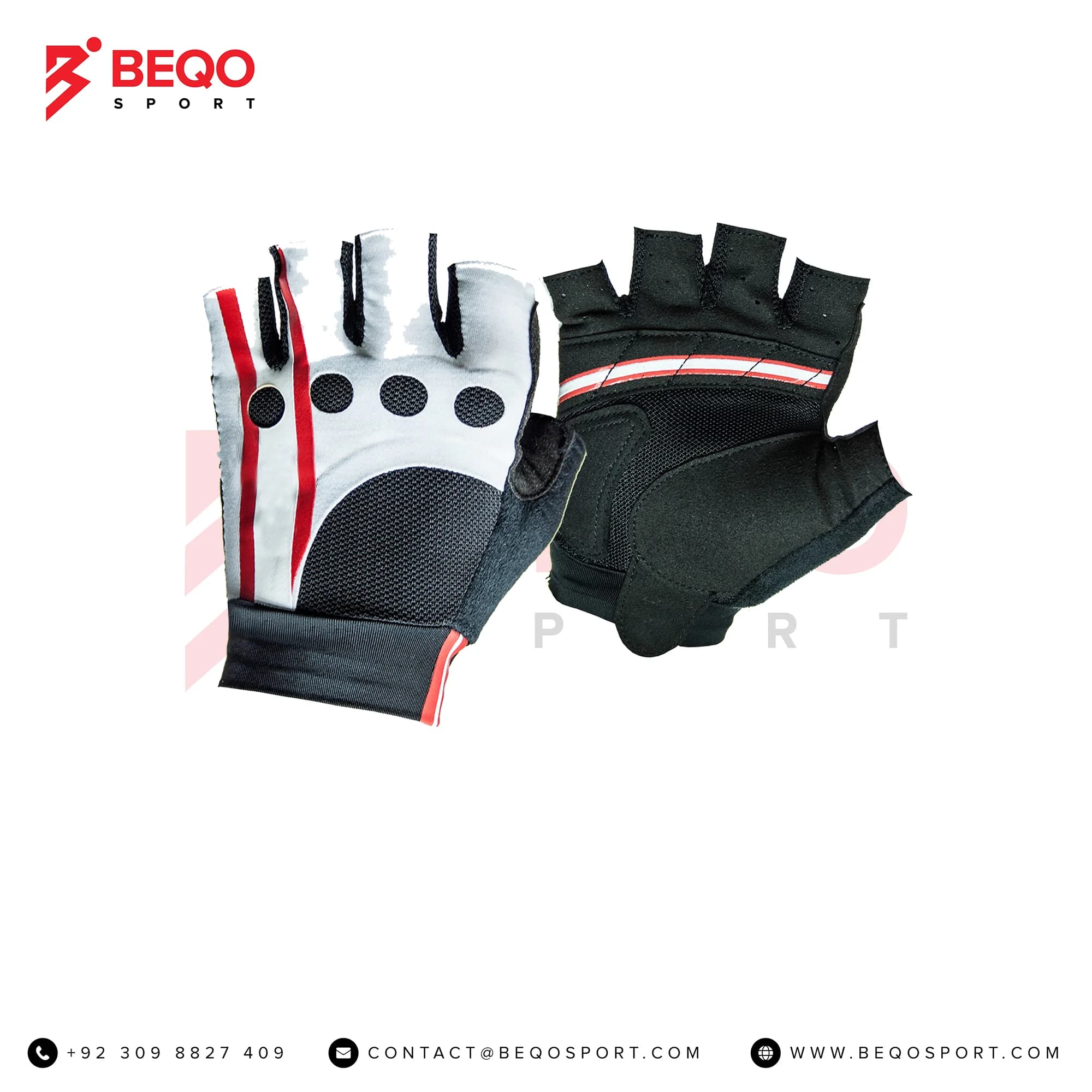 White And Black Cycling Gloves