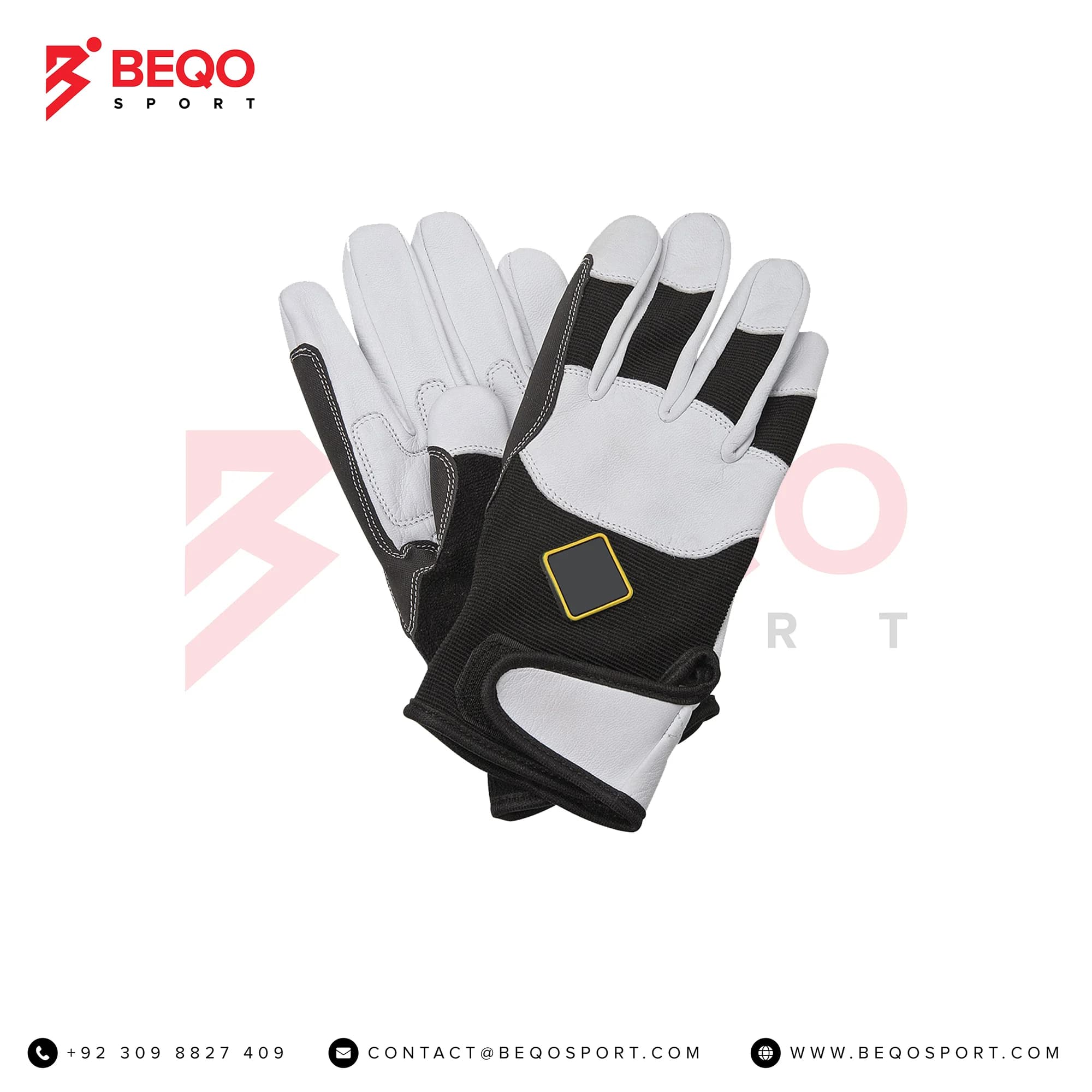 White And Black Horse Riding Gloves