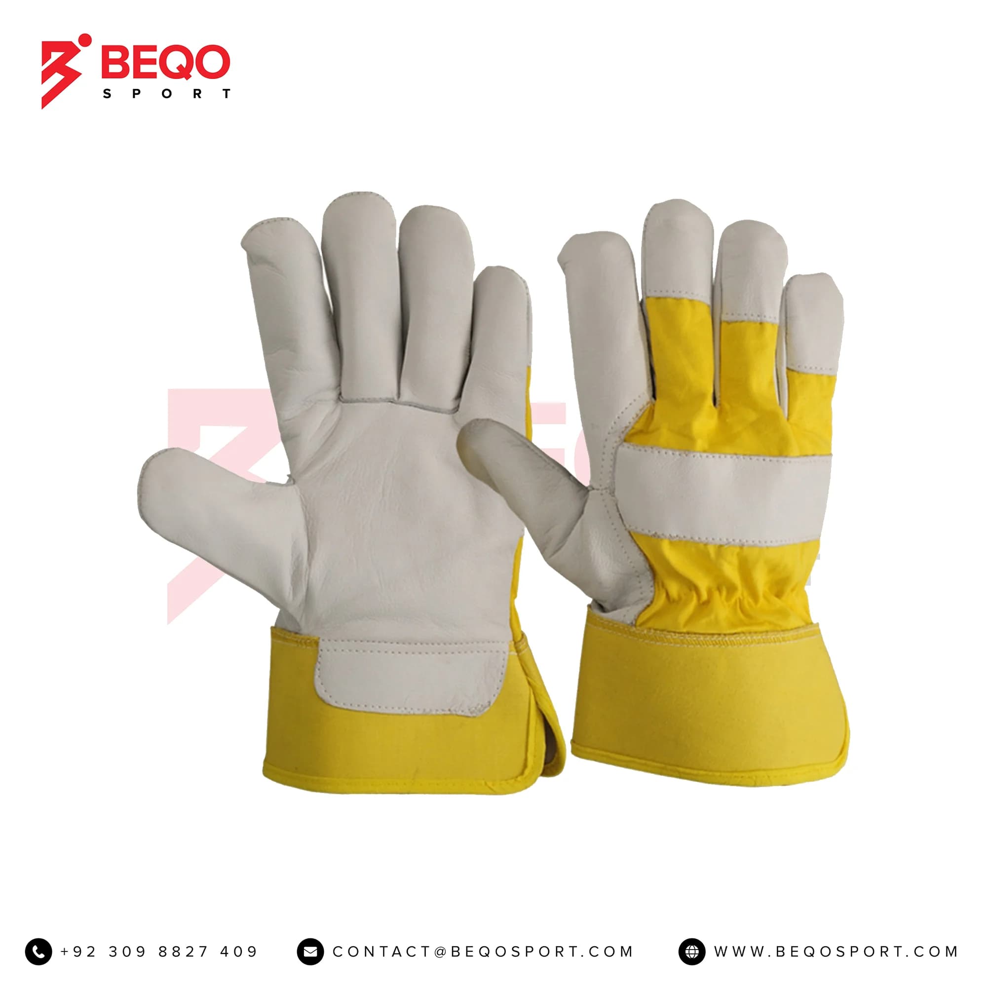 White And Yellow Rigger Gloves
