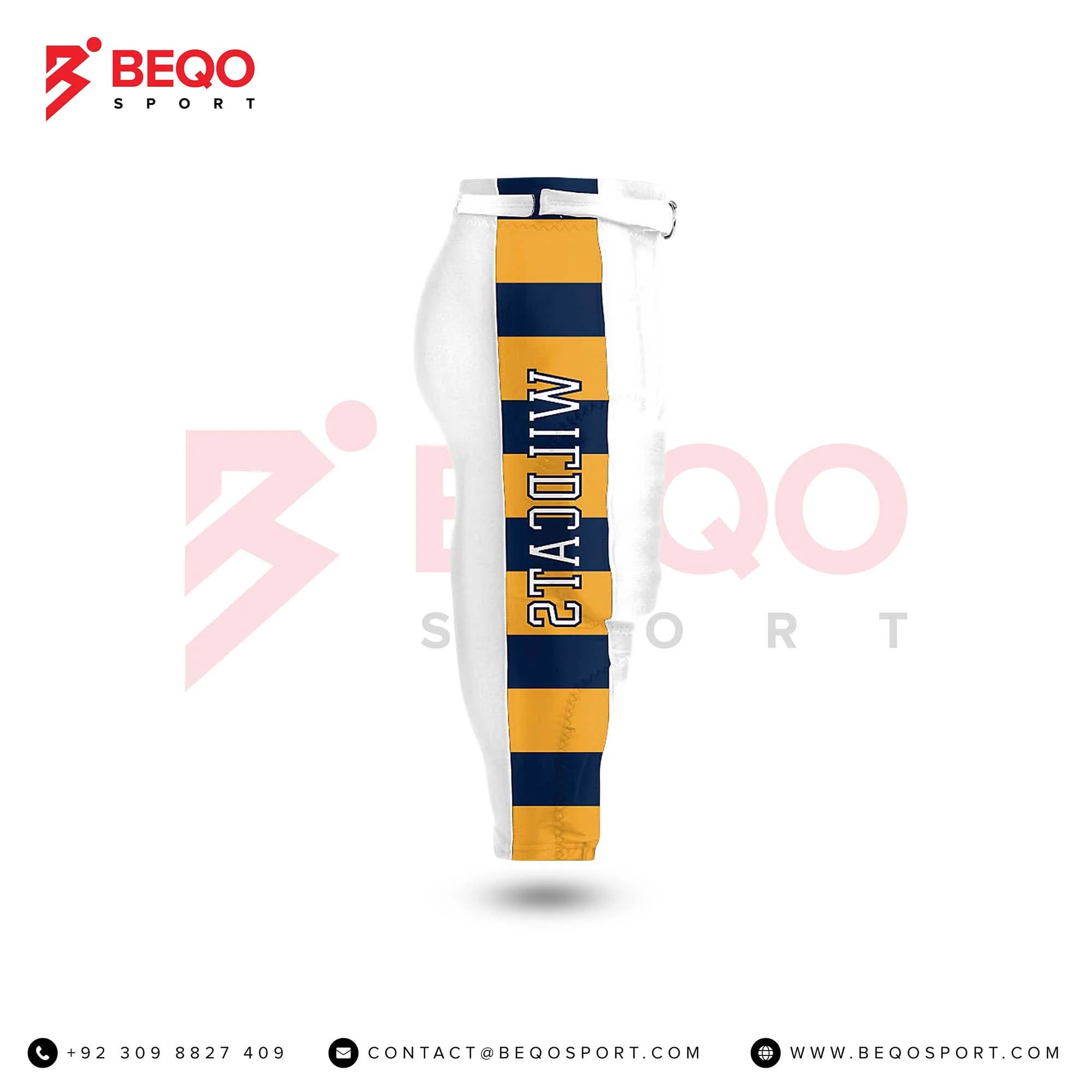 White and Blue Sublimated Football Pants