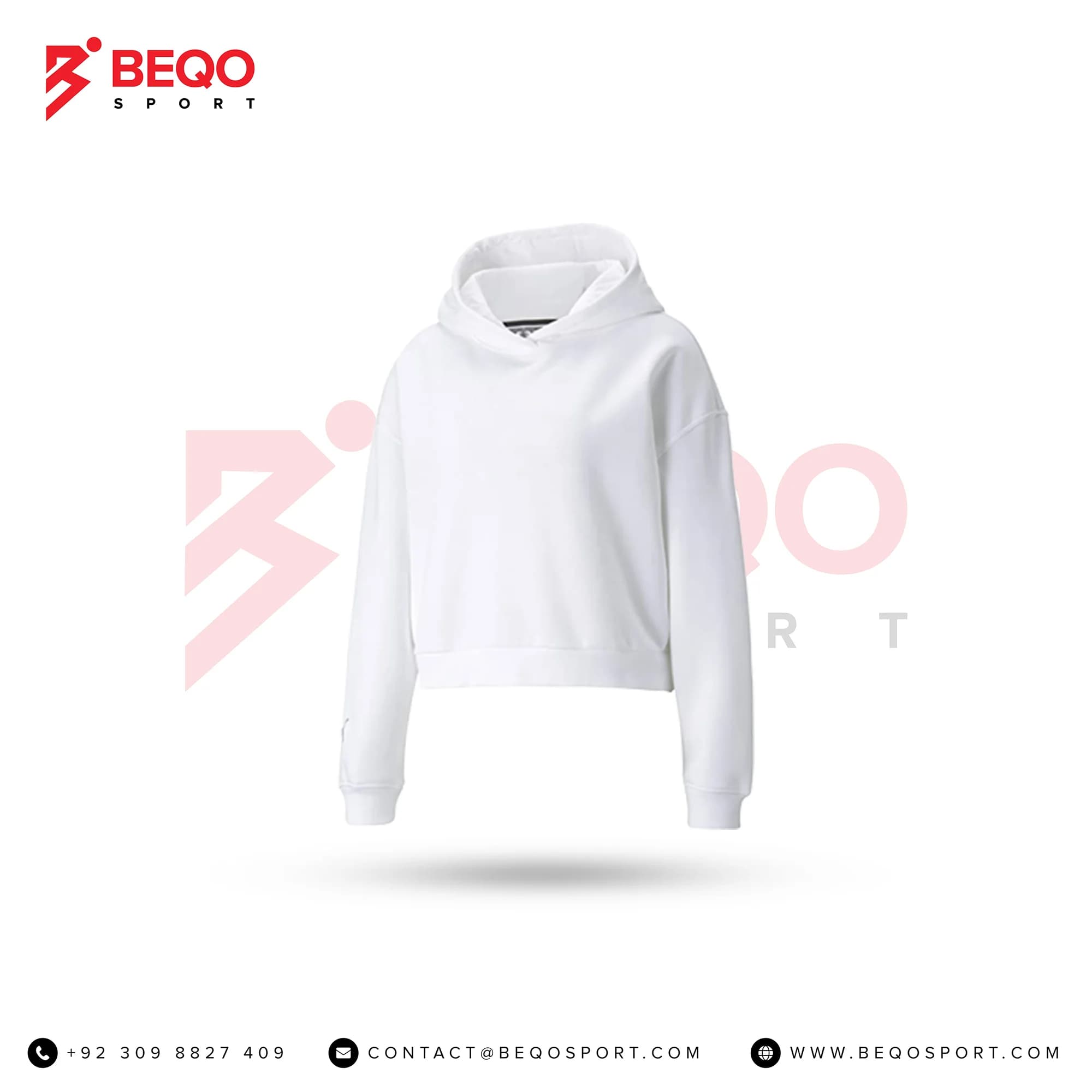 Women’s White Crop Hoodie