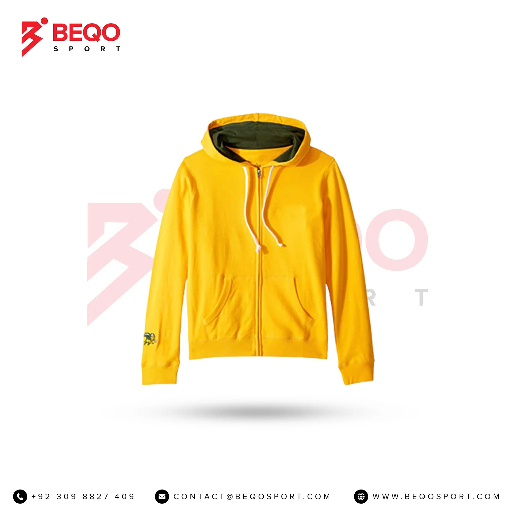 Women’s Yellow Hoodie with Front Zipper