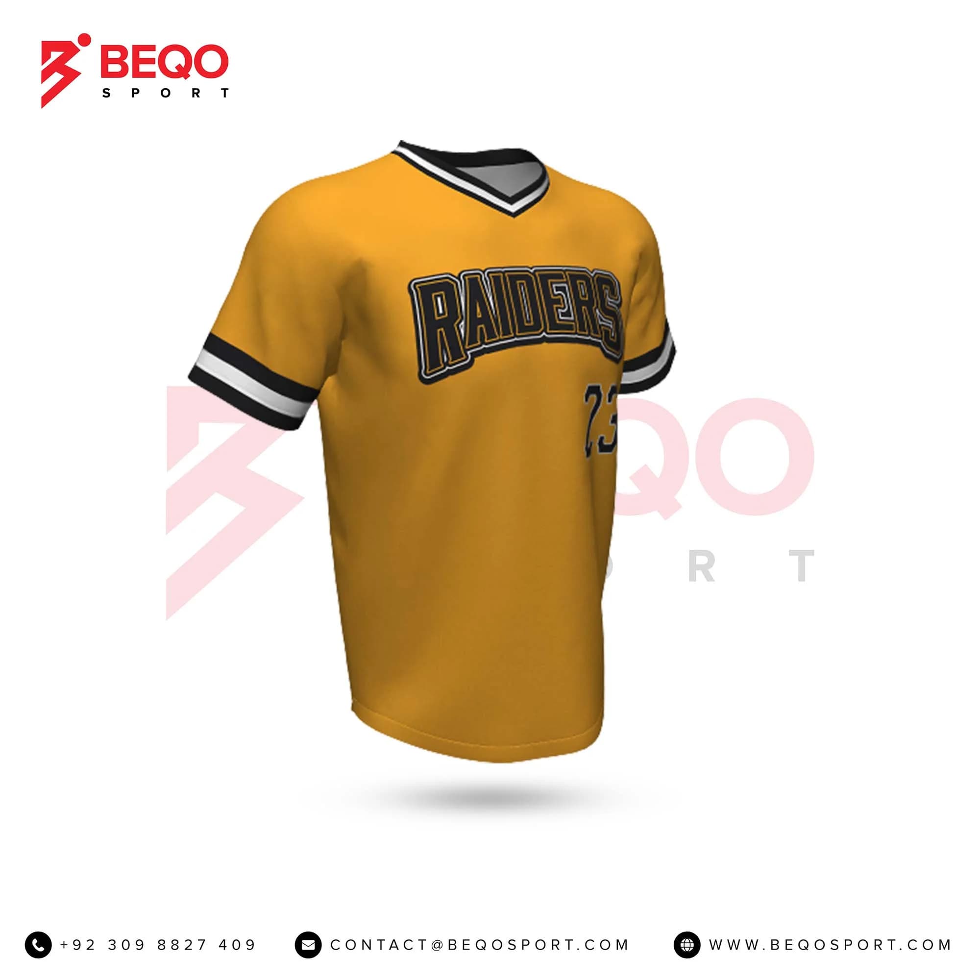 Yellow Baseball V-Neck Jersey