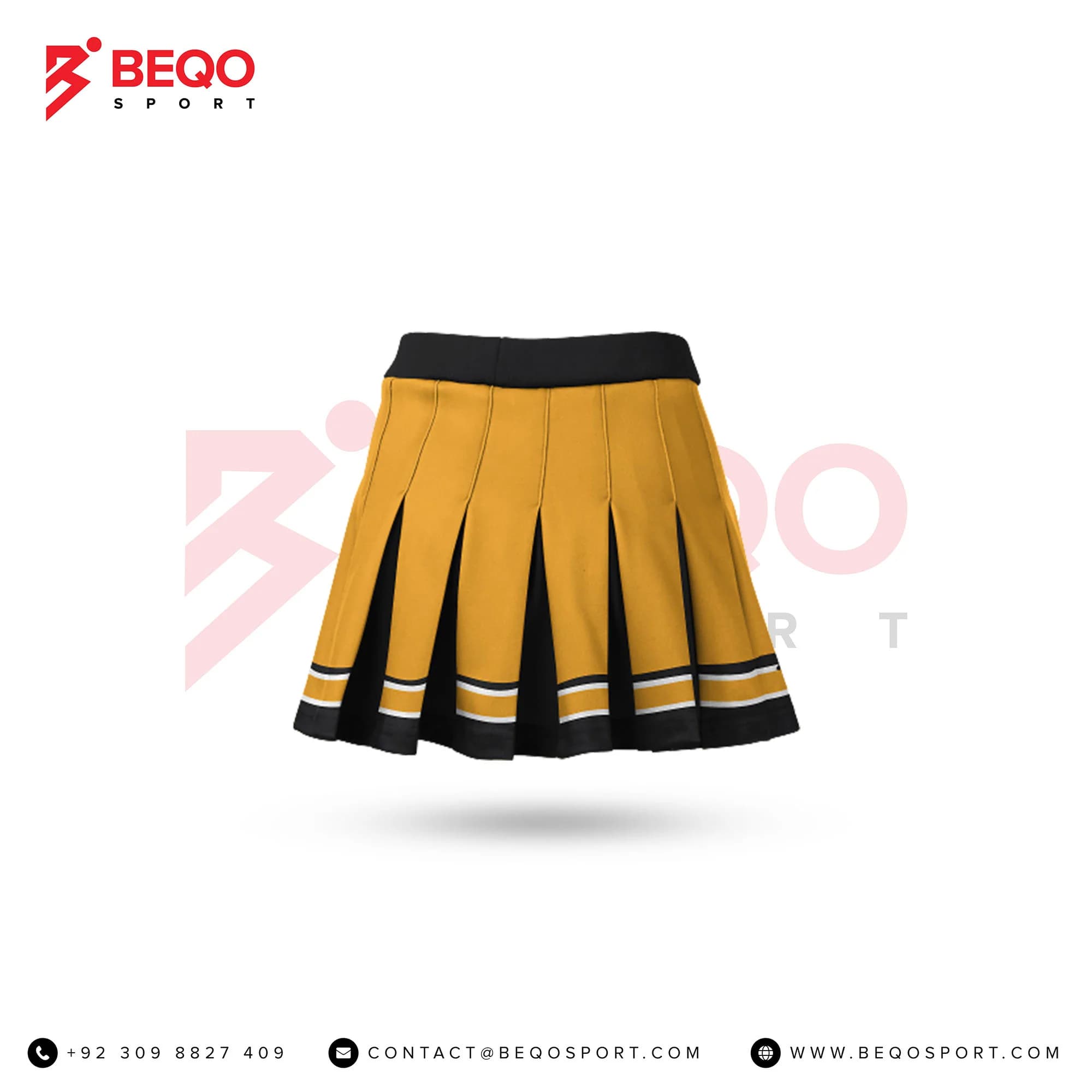 Yellow and Black Cheer Pleated Skirt