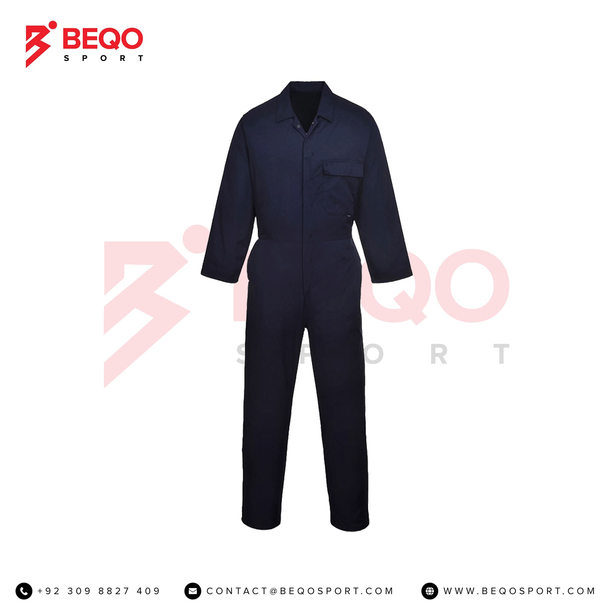 Navy Blue Simple Coverall