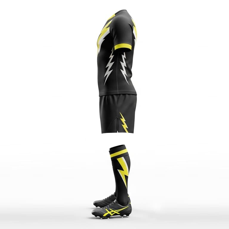 Rugby Uniform Set For Men's - Lightning Bolt Design Jersey & Shorts view 2