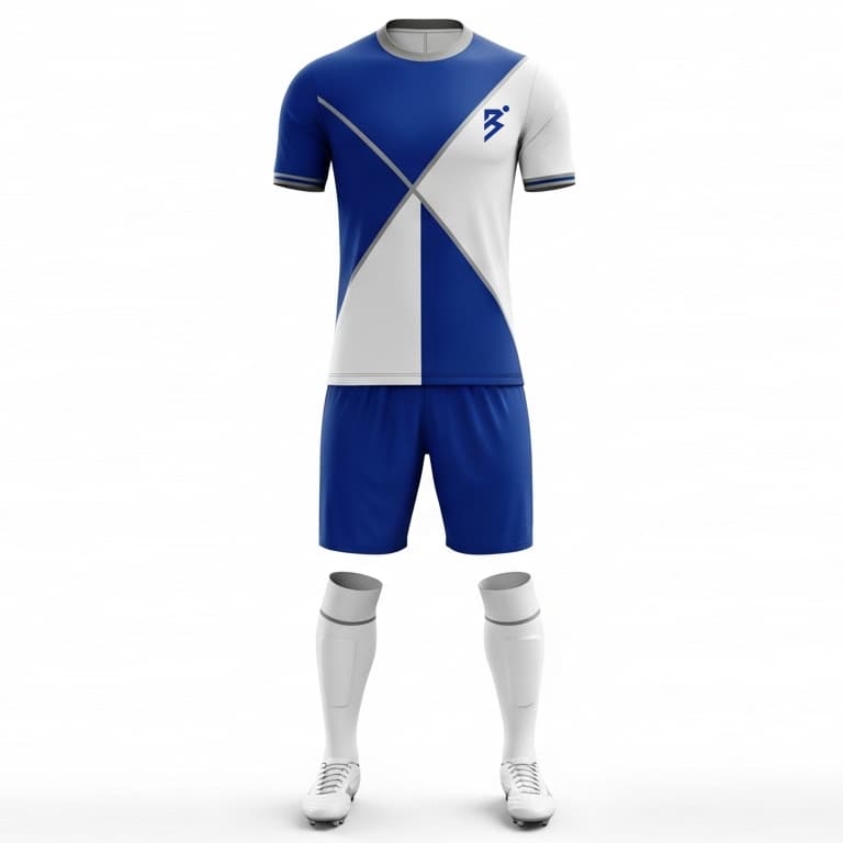 Men's Elite Blue & White Soccer Uniform Kit