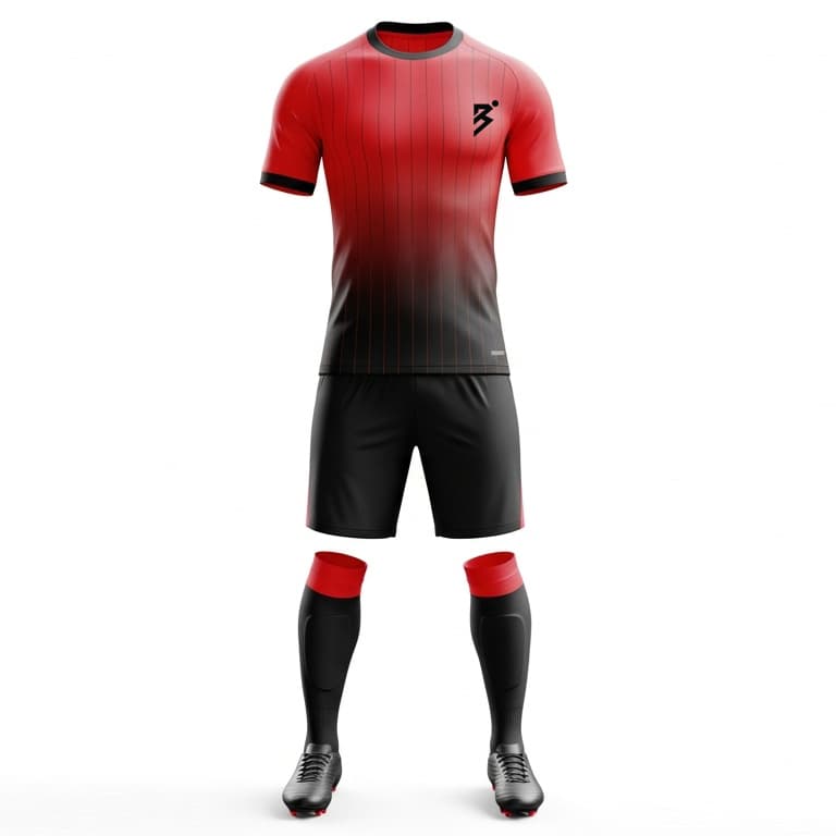 Men's Bold Red & Black Soccer Uniform