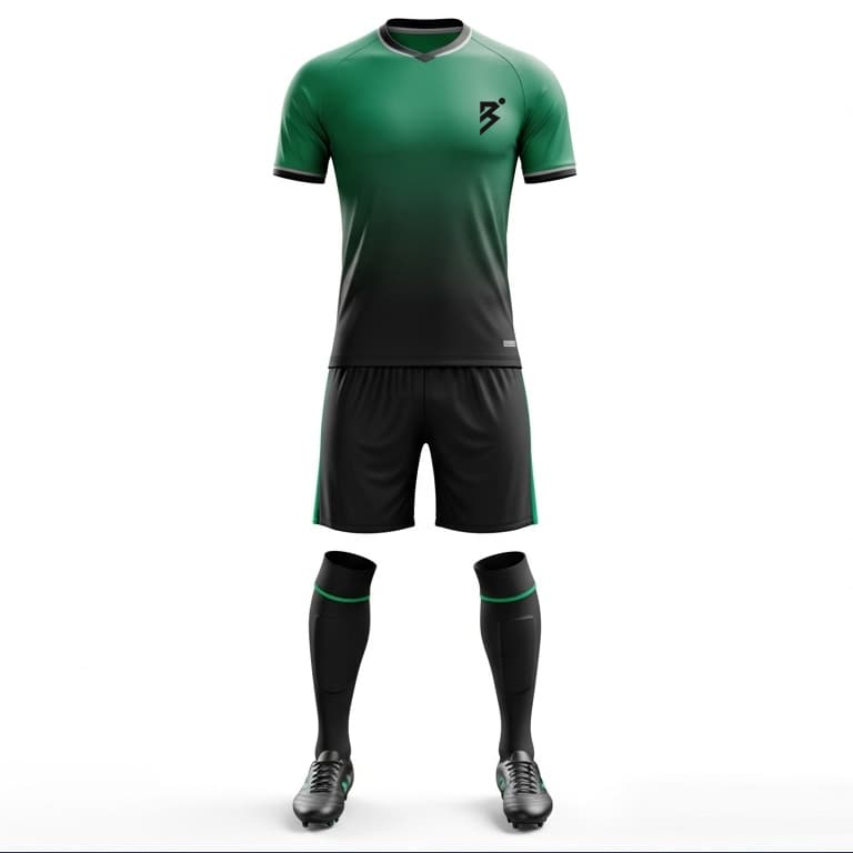 Men's Gradient Green & Black Soccer Uniform
